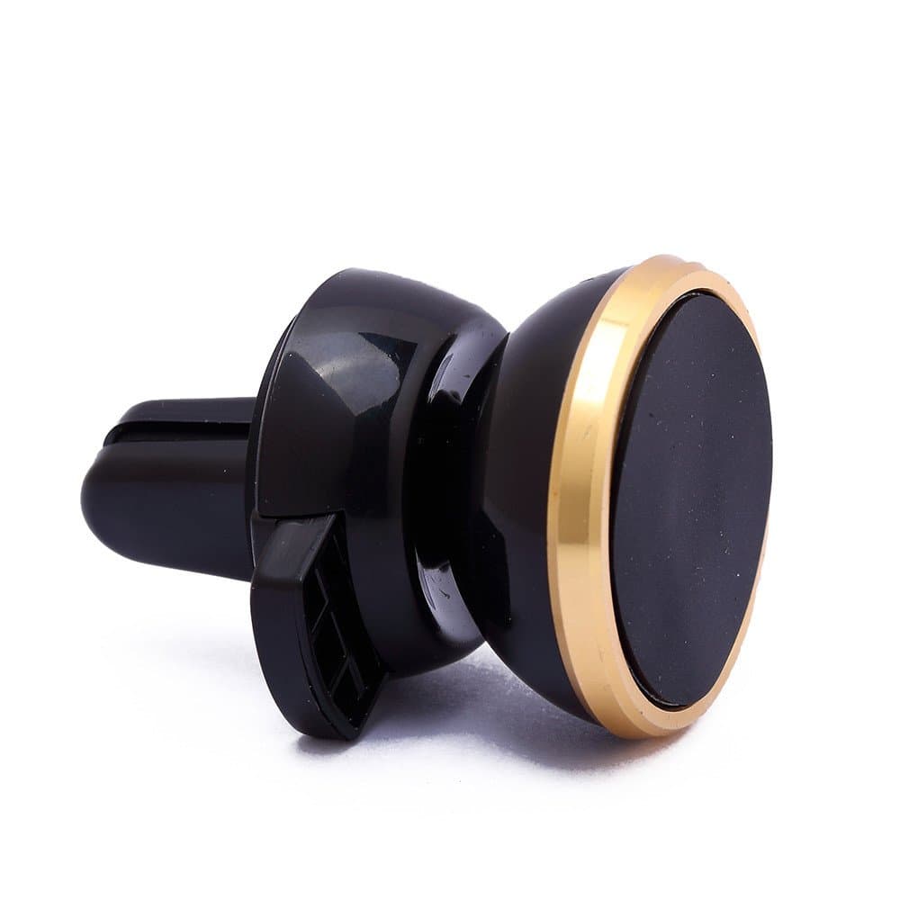 Universal Round Shape Magnetic Support Cell Phone Car Dash Holder Stand Mount Air-conditioning Outlet Gold