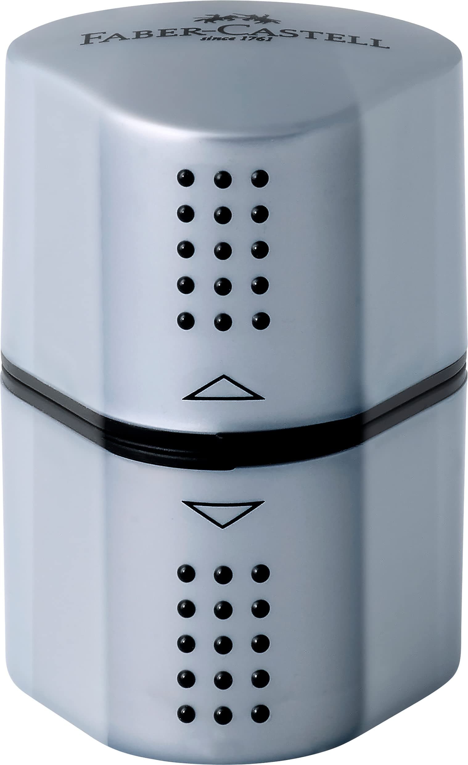 Faber-Castell Trio Pencil Sharpener Tub Box GRIP 2001 Silver