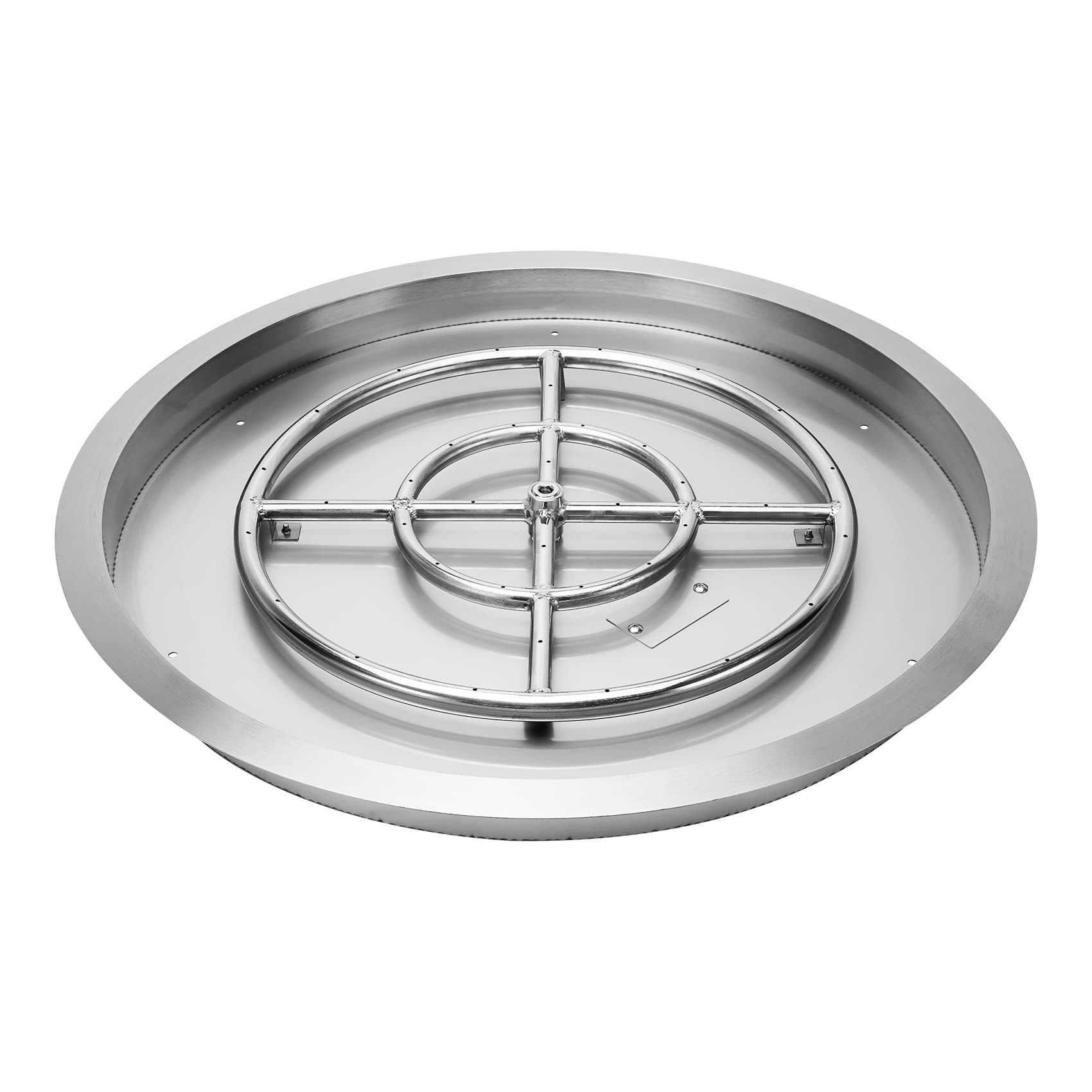 Stanbroil 31-Inch Round Fire Pit Burner Pan, Drop-in Fire Pit Insert for Natural & Propane Gas Firepit Table, Stainless Steel, BTU 296,000 Max