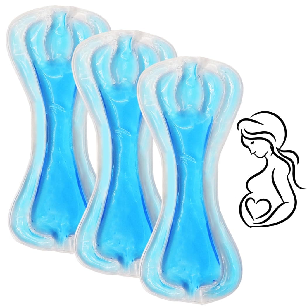 Postpartum Ice Pack, Hot and Cold Pads for Postpartum Essentials, 3 Count Gel Cooling Pad, Fast Pain Relief Convenient for Postpartum Recovery Helps Reduce Swelling