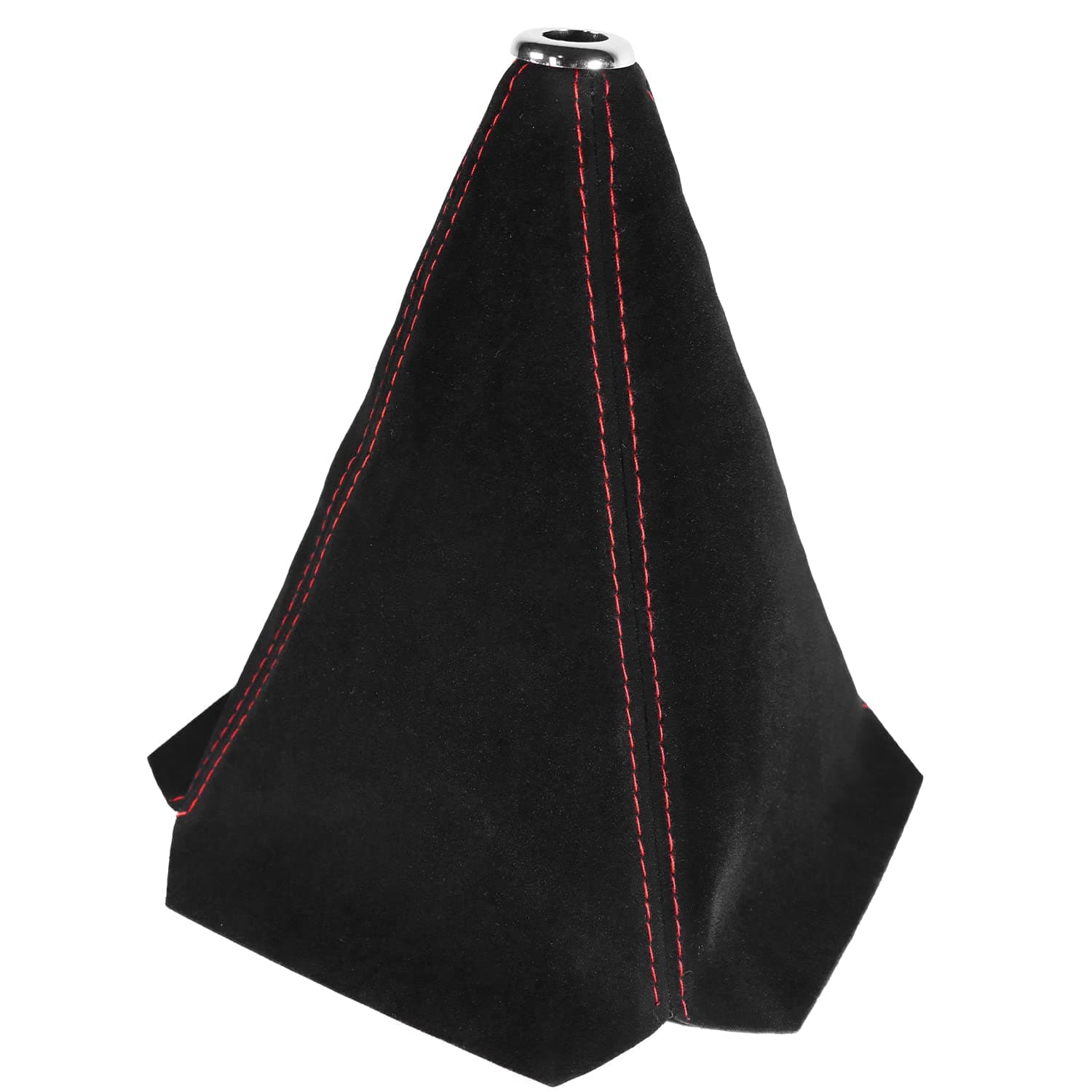 Car Shift Boots Shift knob dust Cover Manual Gear Shift Cover Suede Leather Shift Boots MT Gear knob Shift Boots (Black Suede w/Red Stitching)