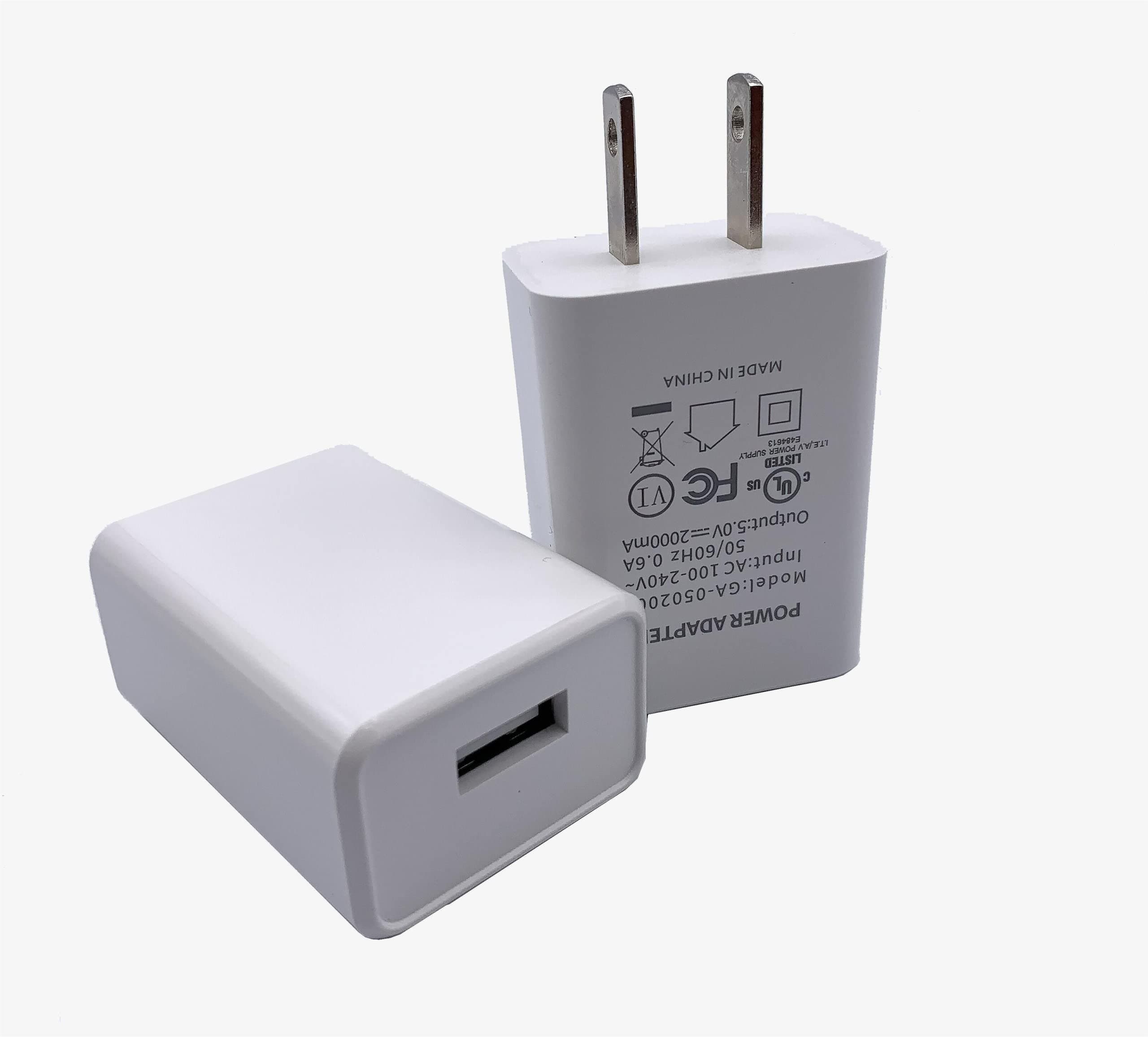 Wall Charger Cube 5V2A USB Power Supply Charging Block Universal Wall Plug Brick Portable Travel Fast Charger Power Adapter for iPhone, Samsung Galaxy, LG (2PCS-White)