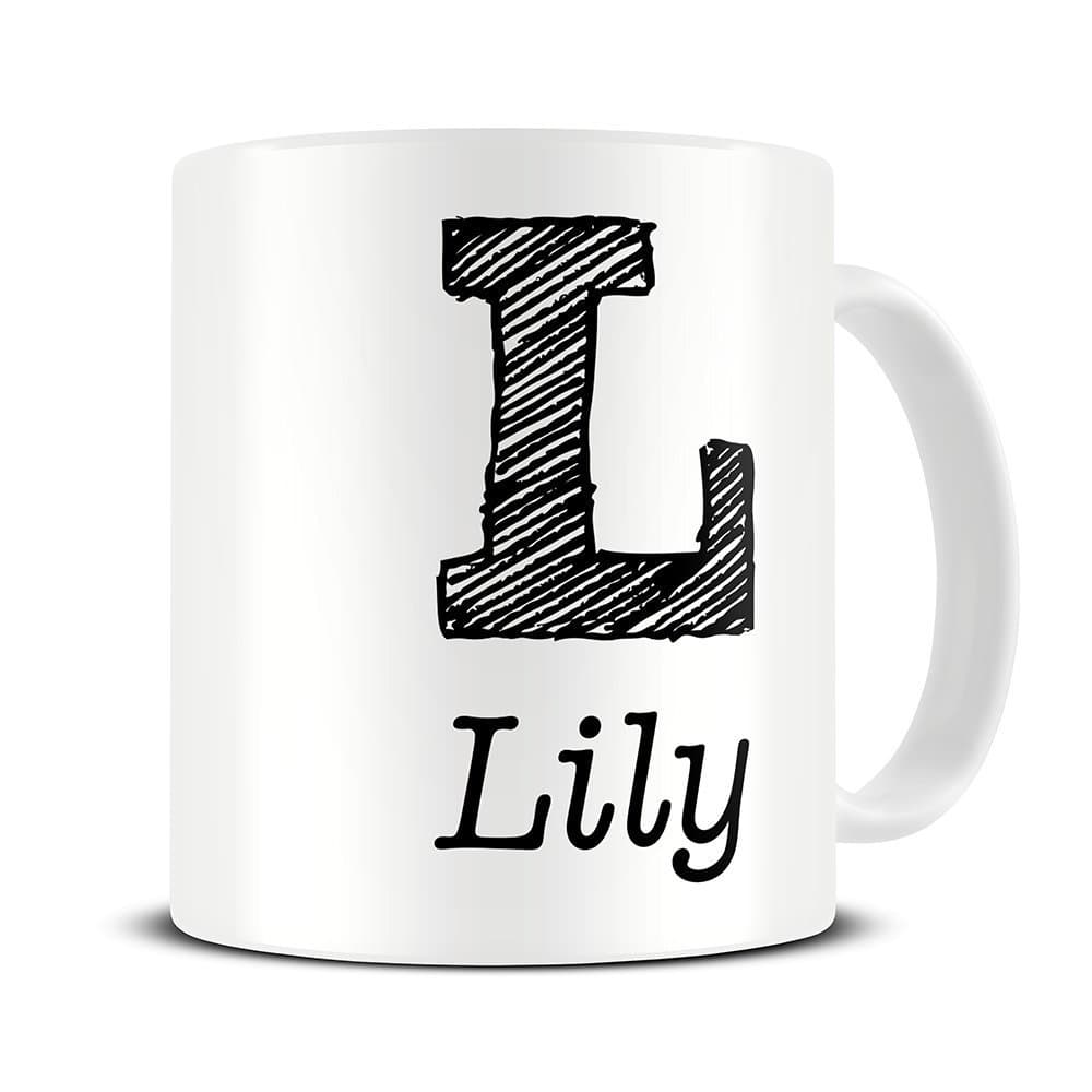 MG332 Magoo Personalised Scribble Letter Initial Mug - A B C D E F G H I J K L M N O P Q R S T U V W X Y Z