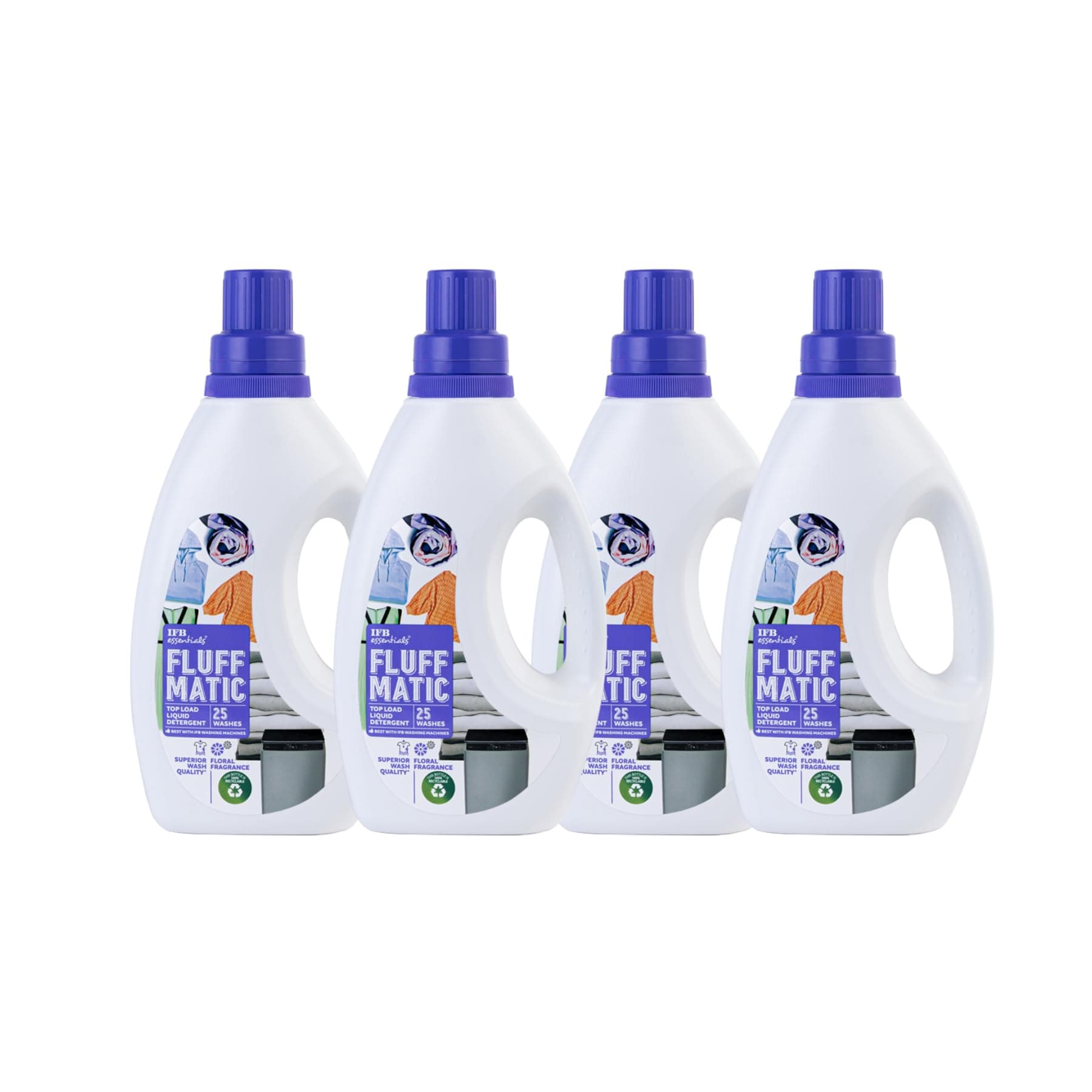 IFB essentials Fluff Matic Top Load Washing Machine Liquid Detergent (Pack of 4 * 880 ml)