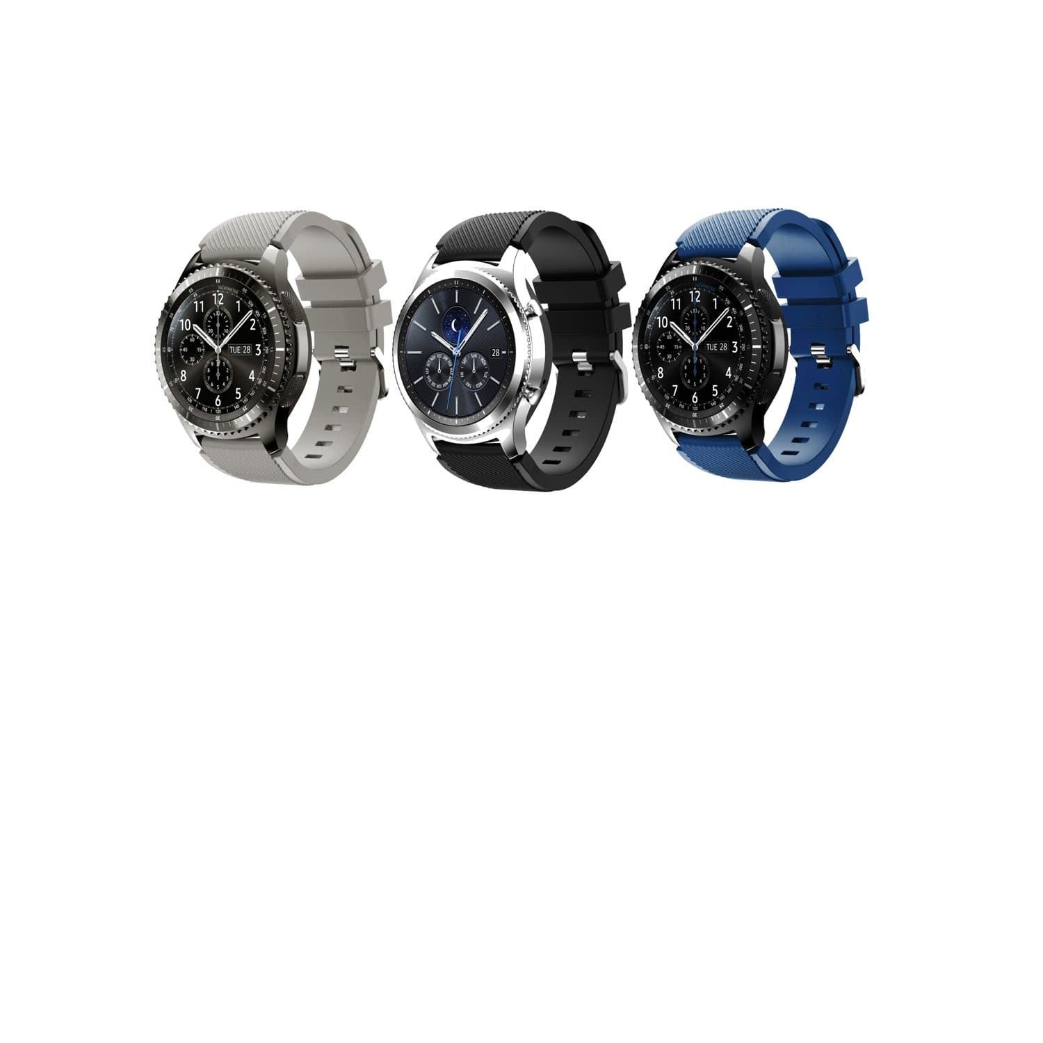 Senter for Gear S3 Frontier Band, (3 Pack) Soft Silicone Sport Replacement Band for Samsung Gear S3 Frontier/