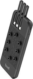 10000mAh Wireless Power bank with 3 integrated cables and 2 cable inputs Accessories - Suction cups to attach to the device - Phone Stand - Charging Charger Micro Mobile Portable Usb Smartphone