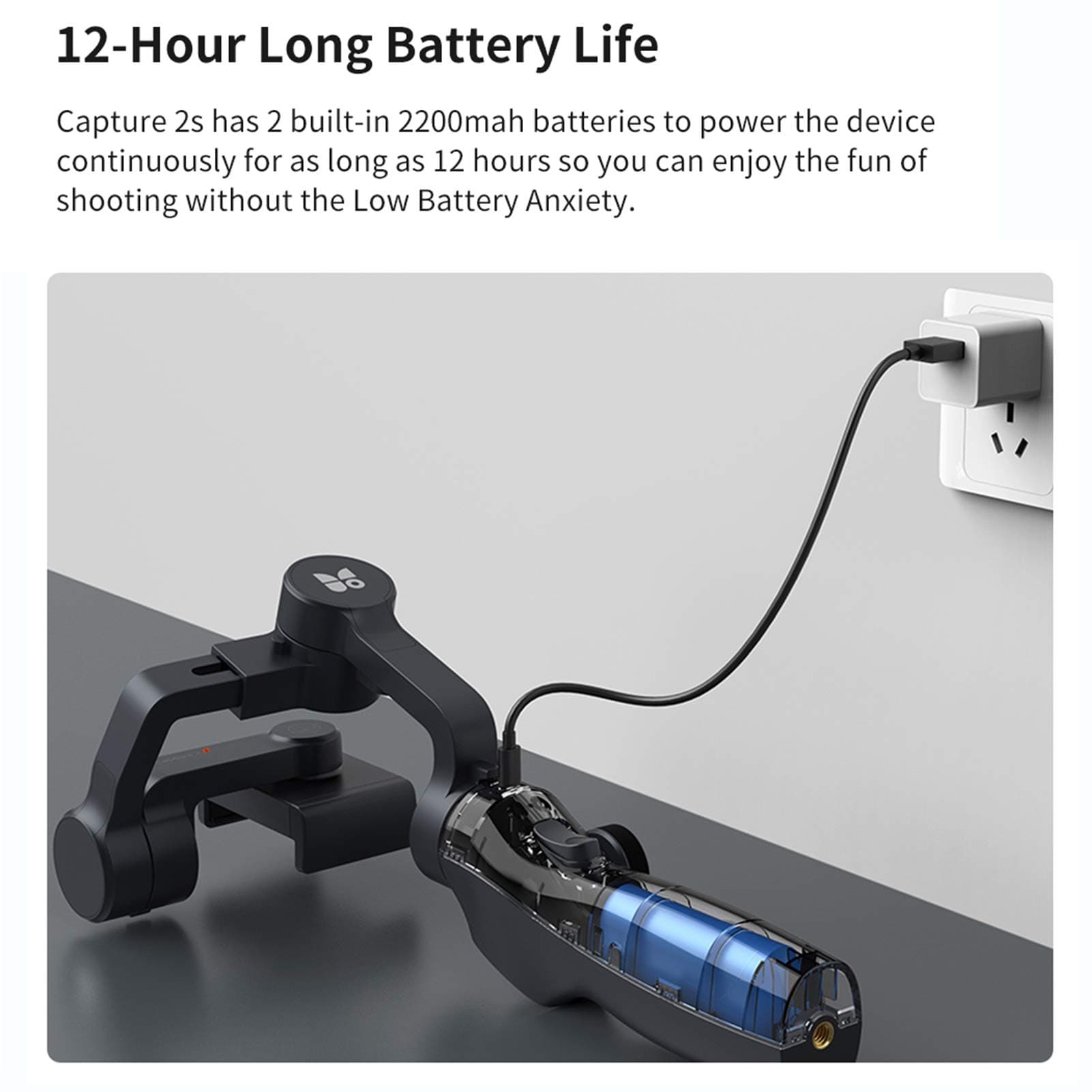 Funsnap Capture 2s 3-Axis Gimbal Stabilizer for Phone with Phone Go Mode Face Object Motion Time-Lapse Stable contre-Shake