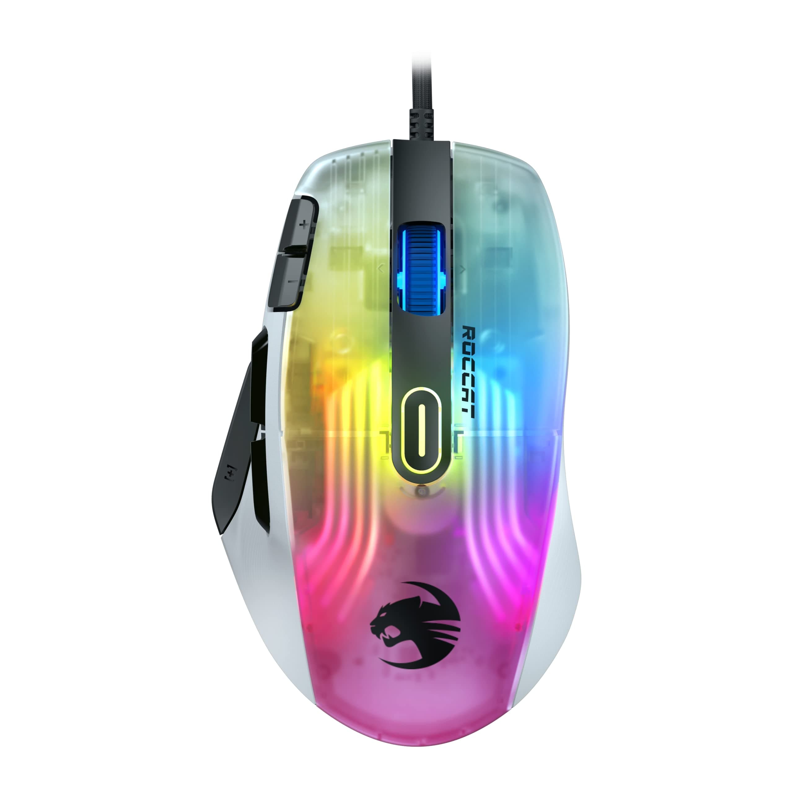 Kone XP - 3D Lighting Gaming Mouse with 19K DPI Optical Sensor, 4D Krystal Wheel, programmable Button Design & AIMO RGB Lighting, White