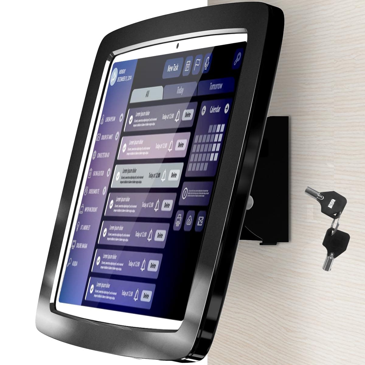 Tablet Wall Mount Lockable Tiltable Anti Theft Security, Compatible with 10.9" iPad 10th, Pro 11" 1 2 3 4, Air 4 5, Air 11''(M2/M3/M4), iPad 11"(A16) - BSW102BA