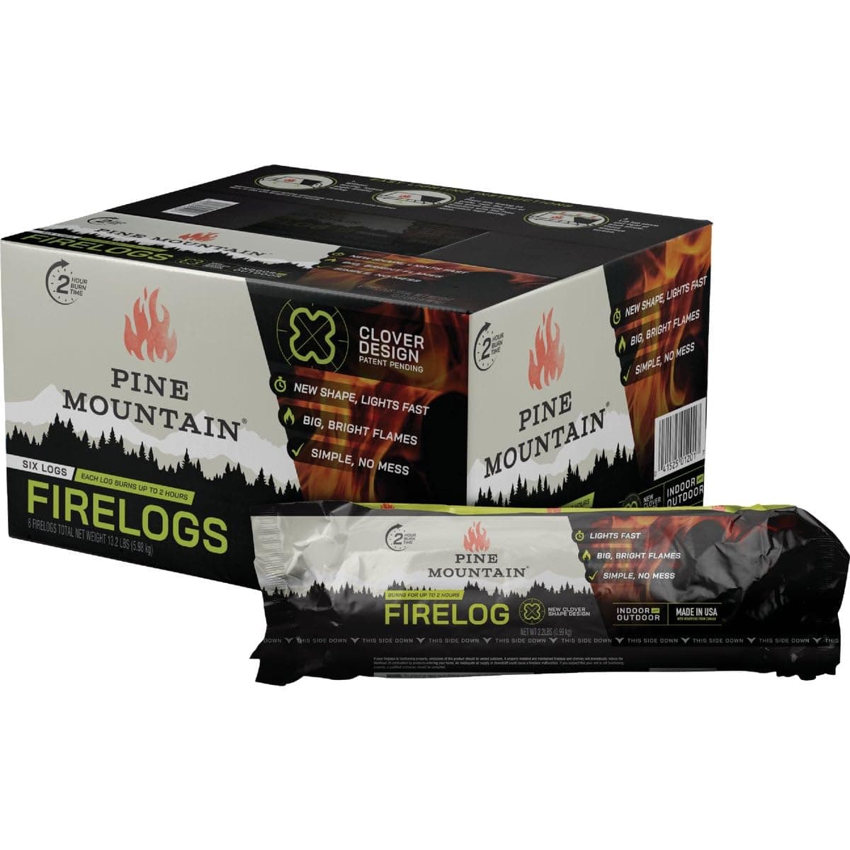 Traditional Firelog, 2-Hour Burn Time, 1 Log