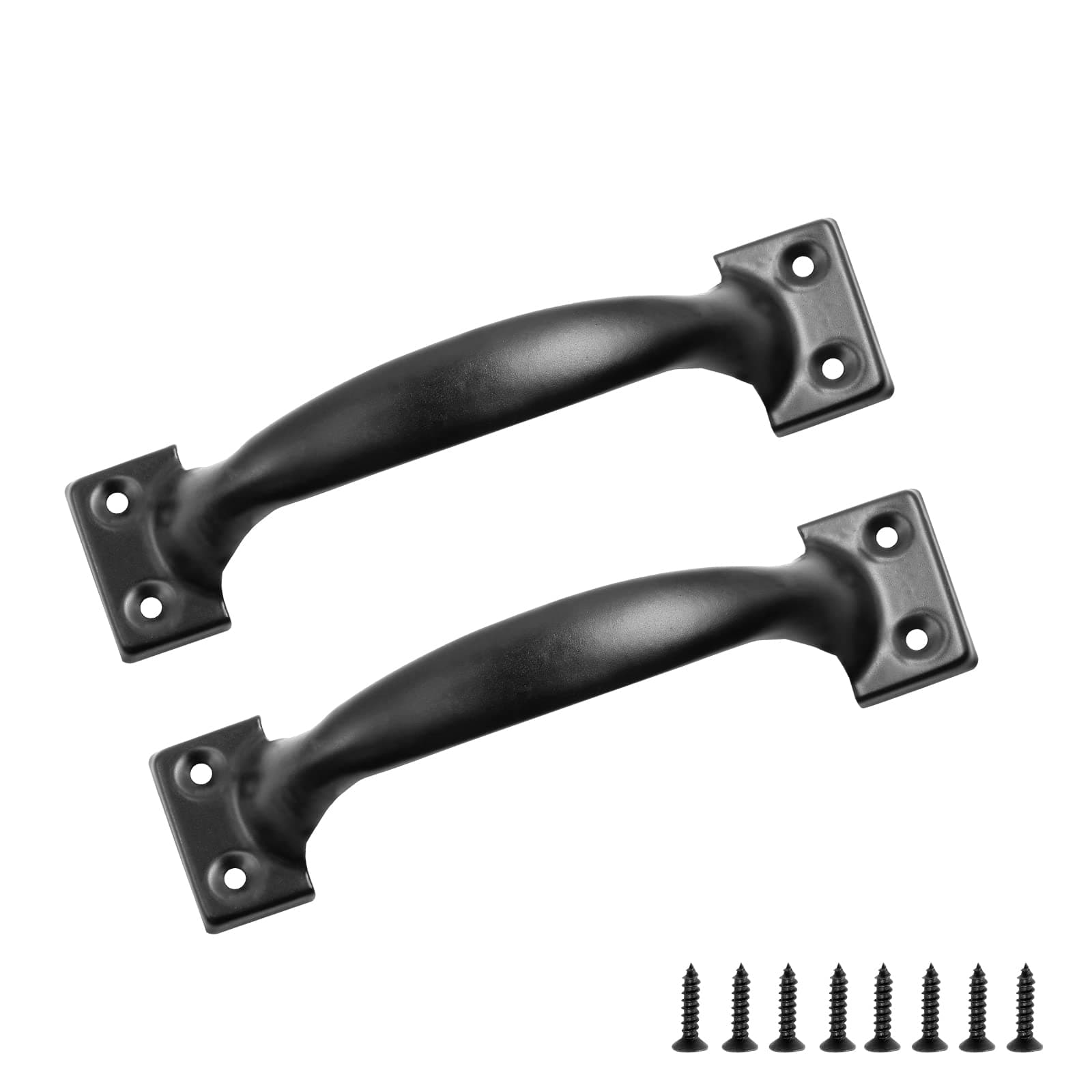 4 Inch / 100mm Black Iron Cabinet Pulls, Vintage Rustic Style, Pack of 2