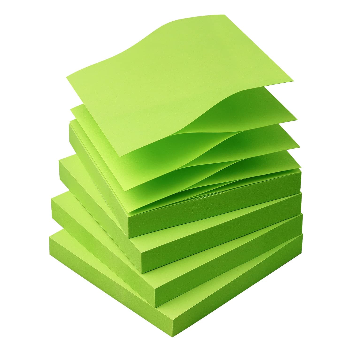 Sticky Notes 3x3 Pop Up Self-Stick Notes Pads with Bright Colors, Easy to Post for Office, School, Home, 4 Pads/Pack, 90 Sheets/Pad (Green)