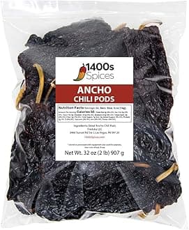 1400S SPICES 2lb Ancho Chili Dried Peppers Bulk, Food Service