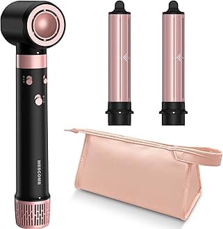 3 in 1 Air Styler with High-Speed Hair Dryer Brush & Air Curler for Curling, Negative Ions Frizz-Free Styling Drying, No Heat Damage, Fit for All Hair Types Hot Hair Styler with Travel Case