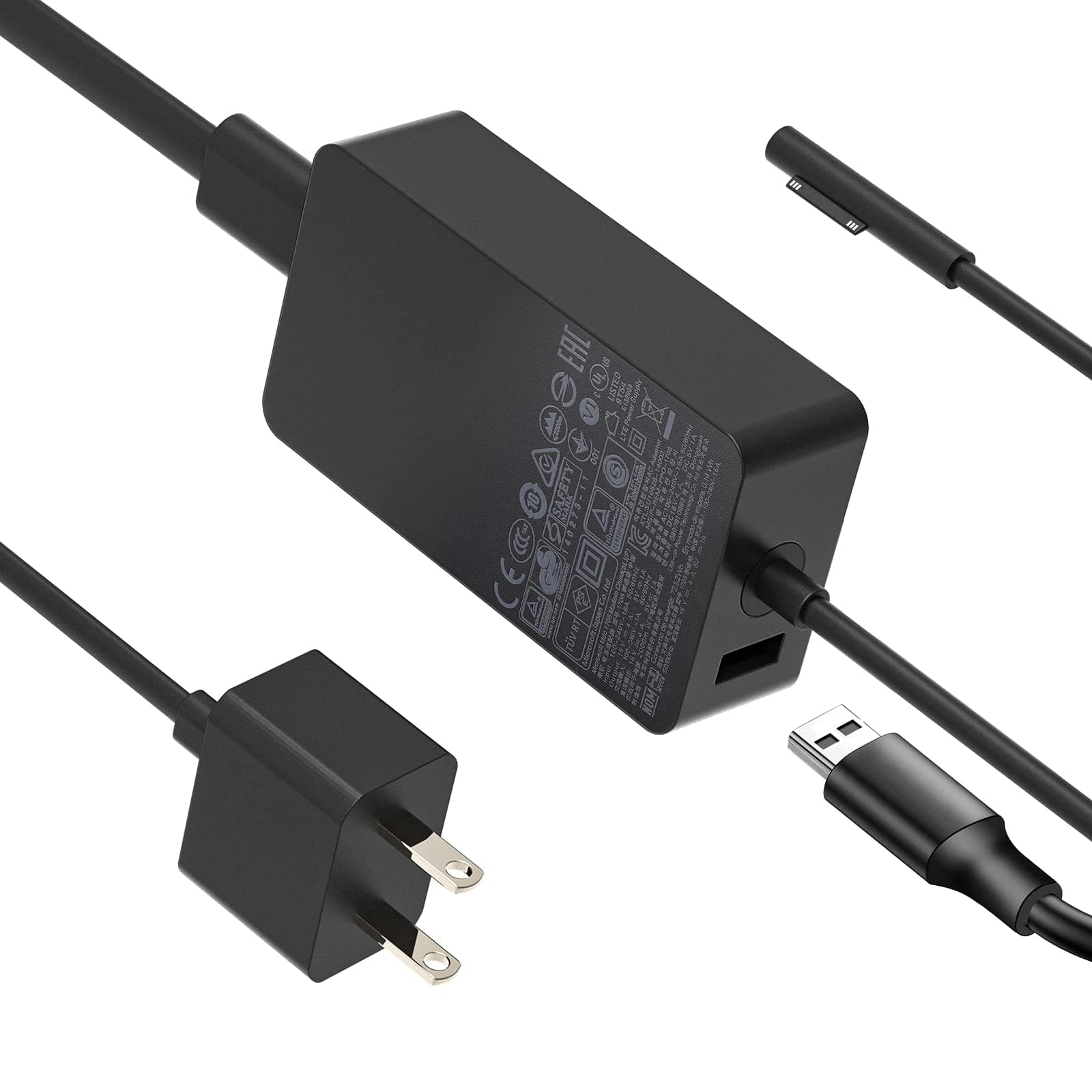 BINZET Surface Pro Charger Surface Pro 7 Charger, 15V 4A 65w Power Supply Adapter Compatible for Microsoft Surface Pro X/8/7/6/5/4, Surface Laptop, Surface Book, with 5V 1A USB [UL Listed]