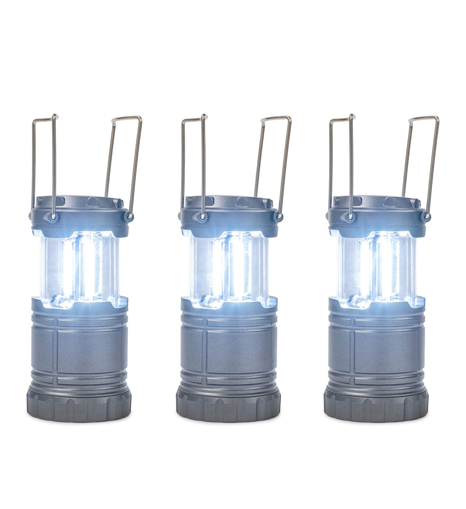 Mark Feldstein & Associates Securebrite Cob Pop Up Mini 5 inch Metal Camping Lanterns Set of 3