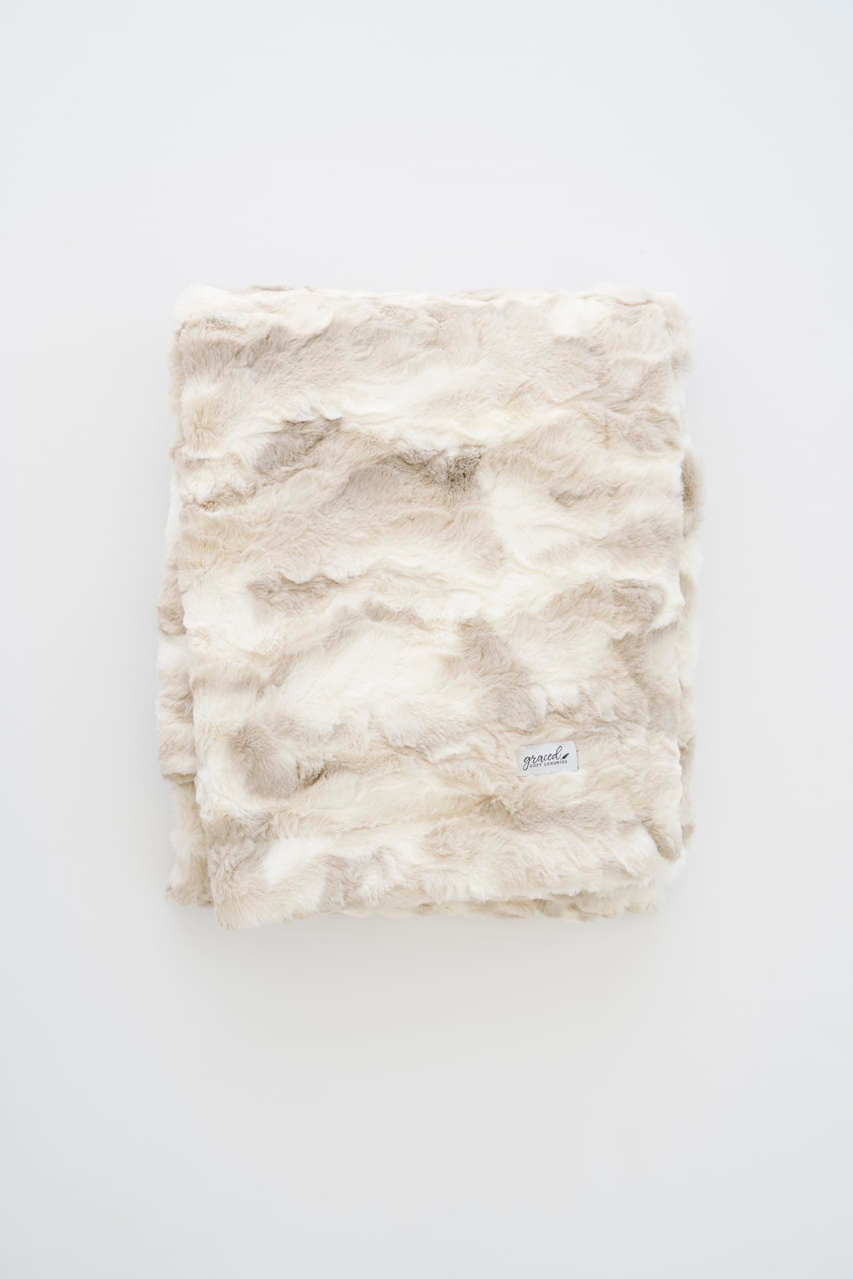 Oversized Throw Blanket Home Decor Warm Elegant Softest Cozy Faux Fur Decorative, Comfy, Cozy, Warm for Sofa Bed (Textured Marbled Ivory, 60" x 80")