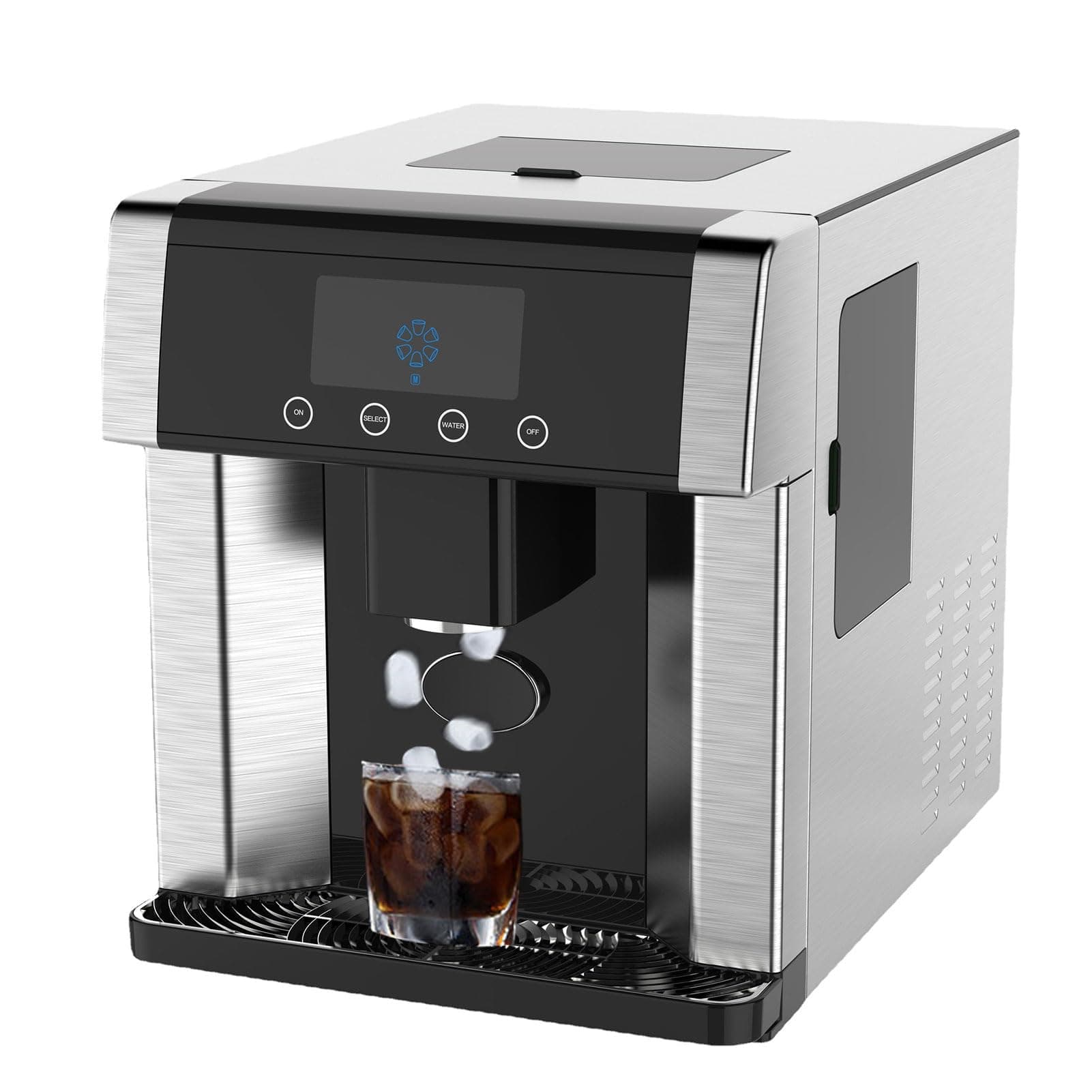 Ice Maker Machine Countertop with Self-Cleaning, 10 Cubes Ready in 6 Mins, Ice Maker with Self-Cleaning, with Ice Scoop, 3 Sizes of Bullet Ice for Home/Kitchen/Office/Bar/Party, One-Click Operation