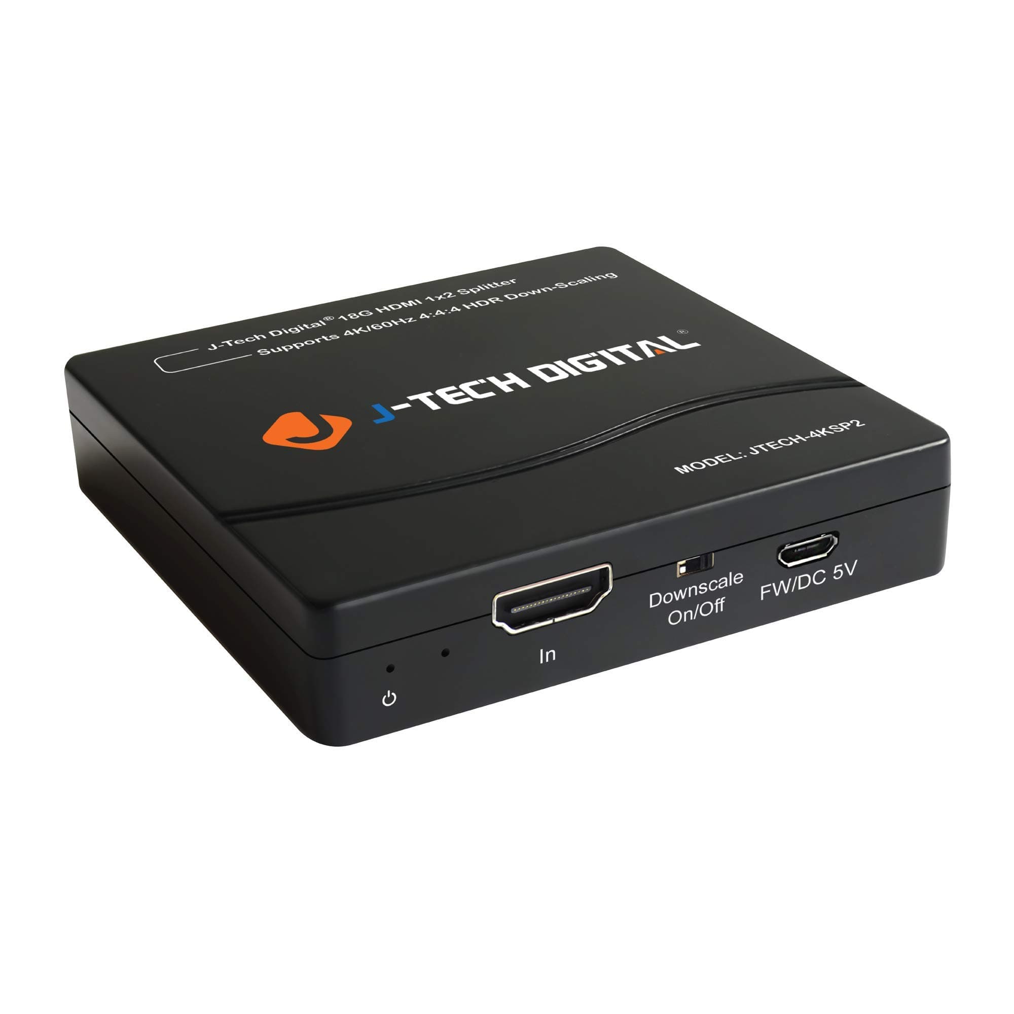 J-Tech Digital HDMI Splitter 4K 60Hz 1X2 Multi-Resolution Output (MRO) by HDMI 2.0 Splitter Supports Downscale HDR HDR10 / Dolby Vision 4K@60Hz 4:4:4 HDCP2.3 2.2 (JTECH-4KSP2)