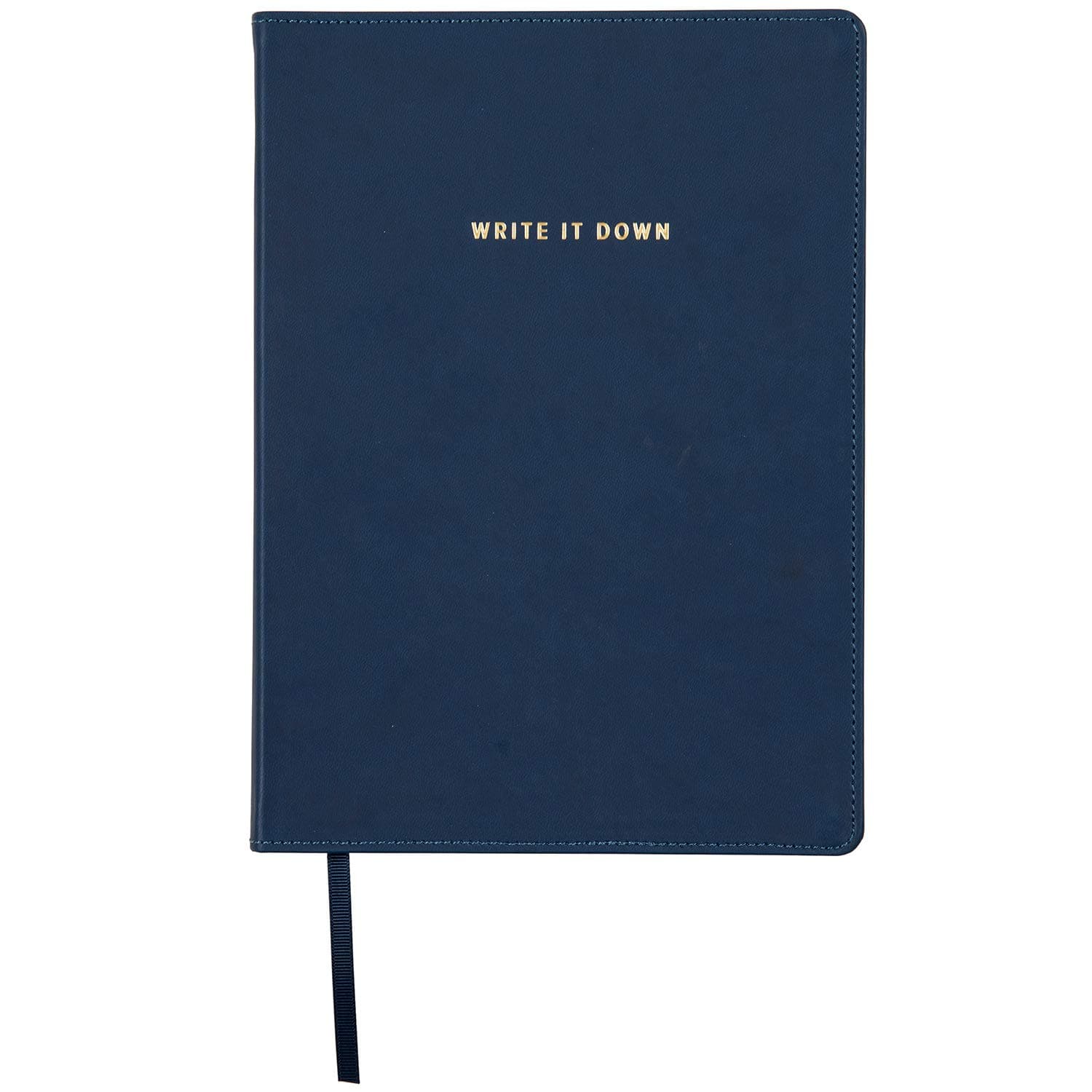 Large Navy Blue Leather Journal Notebook, 7.5'' W x 10.25'' L, 192 Pages