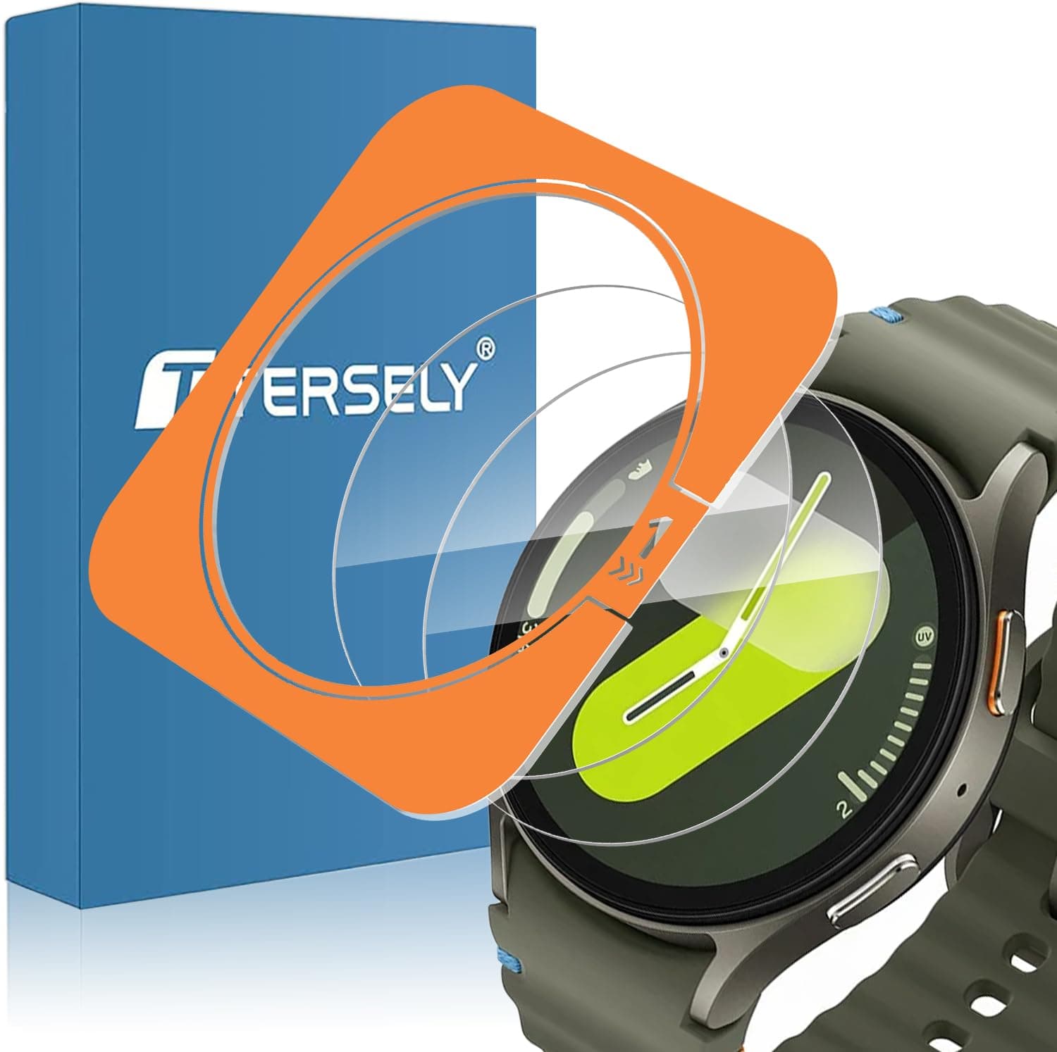 T Tersely [2 Pack] Screen Protector for Samsung Galaxy Watch 7 44mm with Installation Alignment Frame, 9H Tempered Glass Full Cover Clear Guard for Samsung Watch7 44mm (2024 Released)