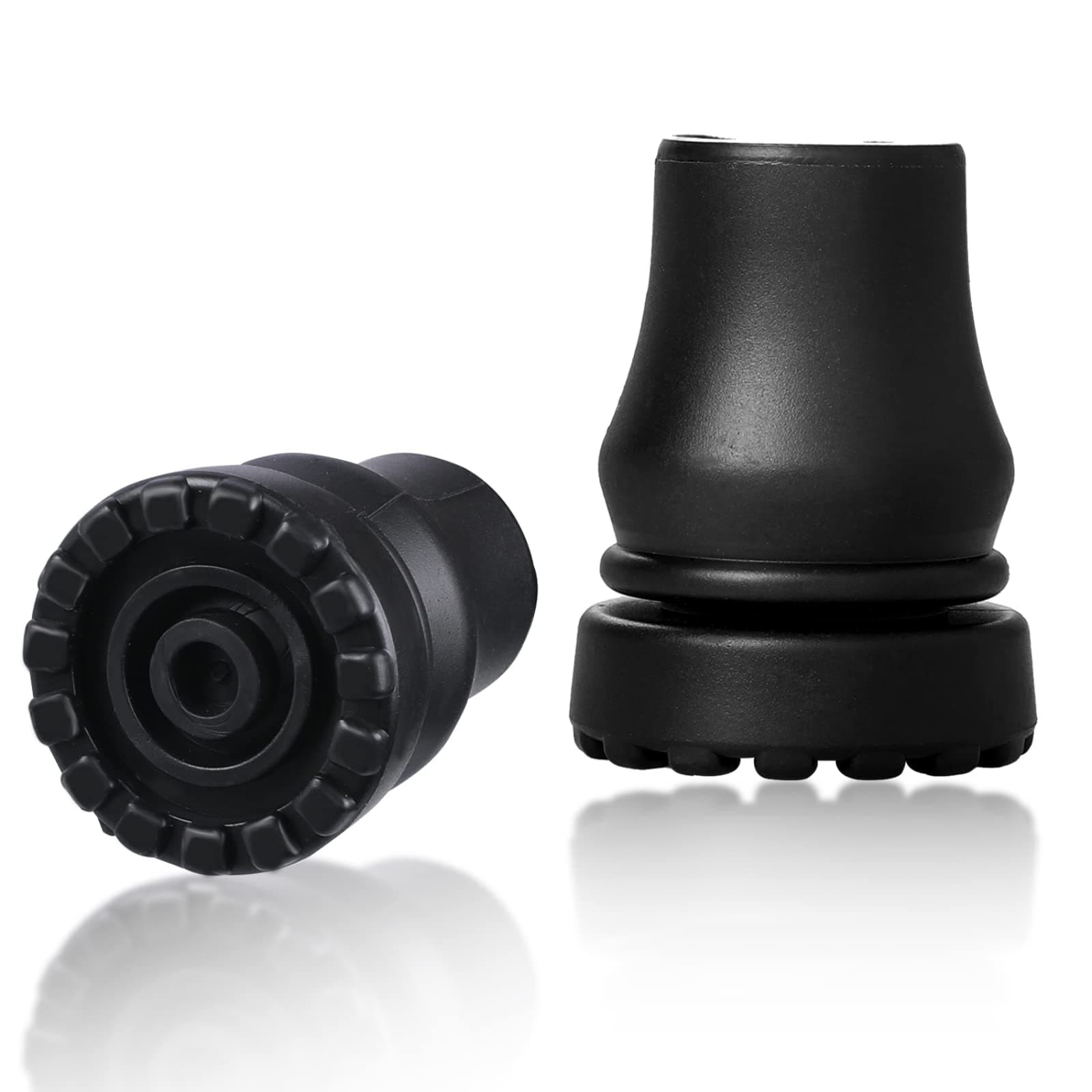 2pcs Cane Tips 3/4 Inch Heavy Duty Non Slip Rubber Cane Tips, Replacement Rubber Tips for Seniors Crutches, Canes, Walking Sticks, Hiking Stick