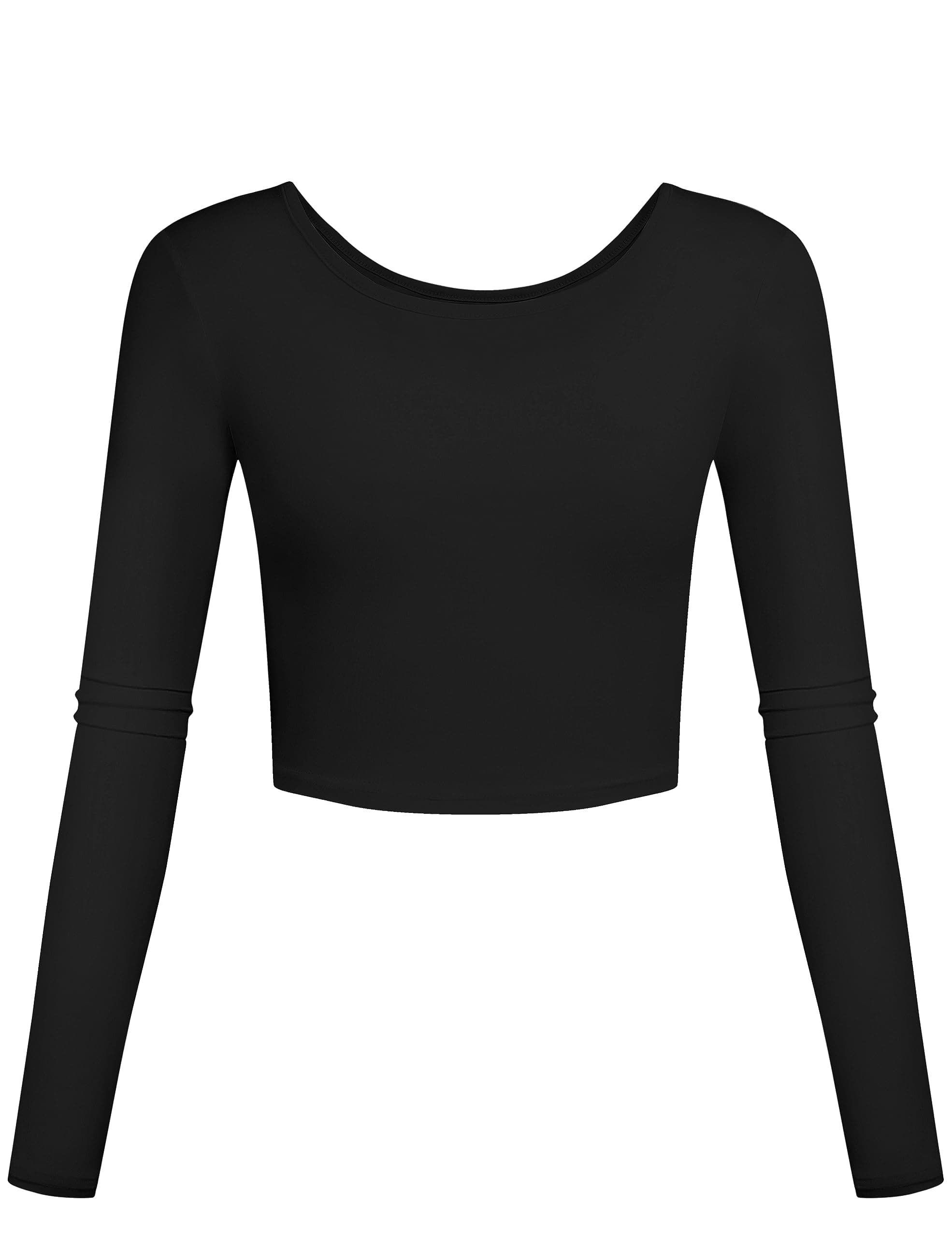 Basic Long Sleeve Crop Tops Slim Fit Lightweight Workout Shirts for Women