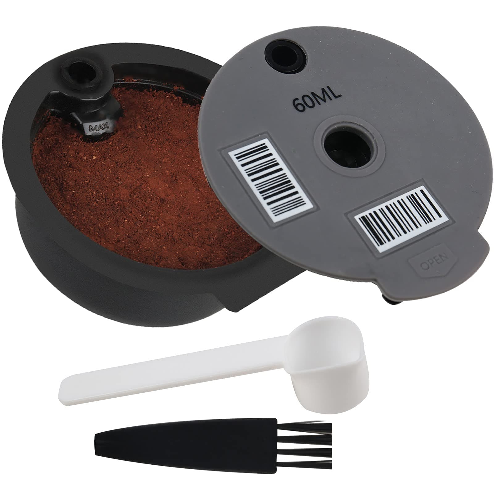 Reusable Coffee Capsule, Compatible with Bosch Tassimo Machines, Coffee Filter Refillable, Coffee Pods with Readable Barcode