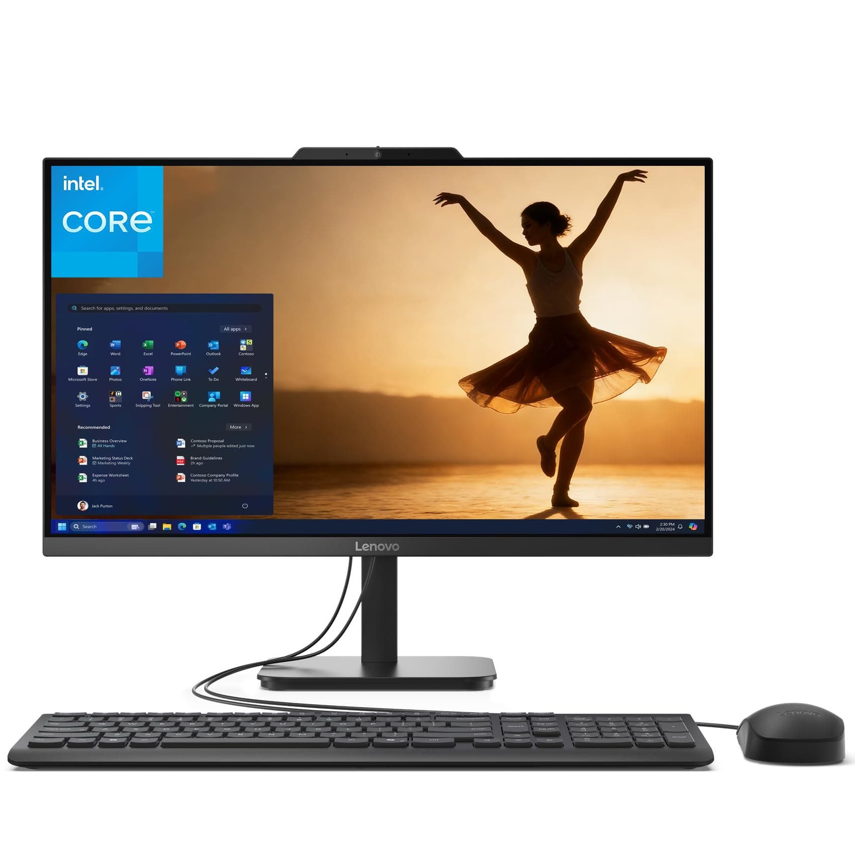 Lenovo 24 All-in-One Desktop Computer for Home Office, 32GB DDR4 RAM, 1TB PCIe SSD, Intel 4-Core Processor (Beat i3-1110G4), 23.8" FHD AIO, WiFi 6, Bluetooth, RJ-45, HDMI, Windows 11 Pro, AZ-XUT