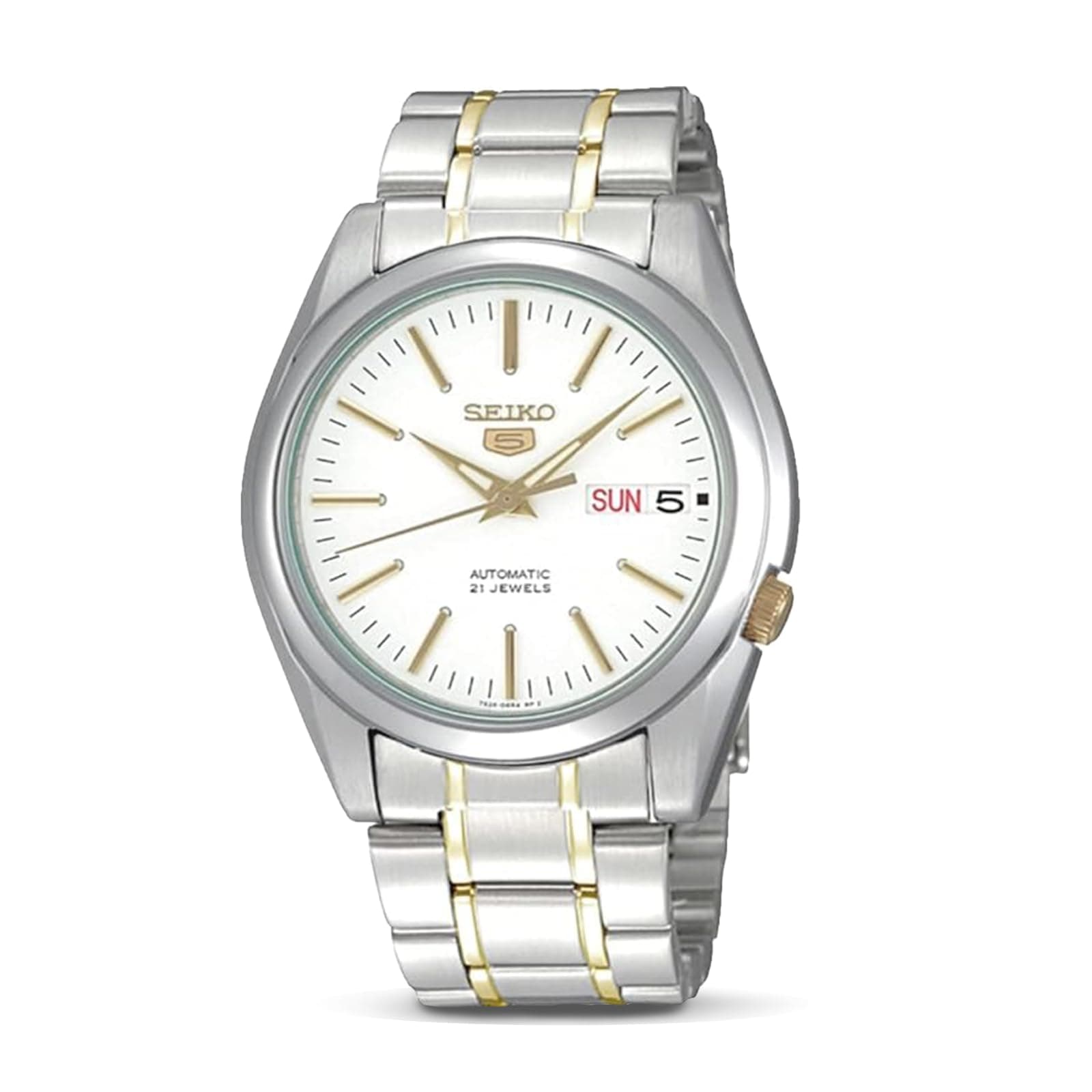 Automatic Watch for Men 5-7S Collection - with Day/Date Calendar, Luminous Hands, Stainless Steel Case & Bracelet