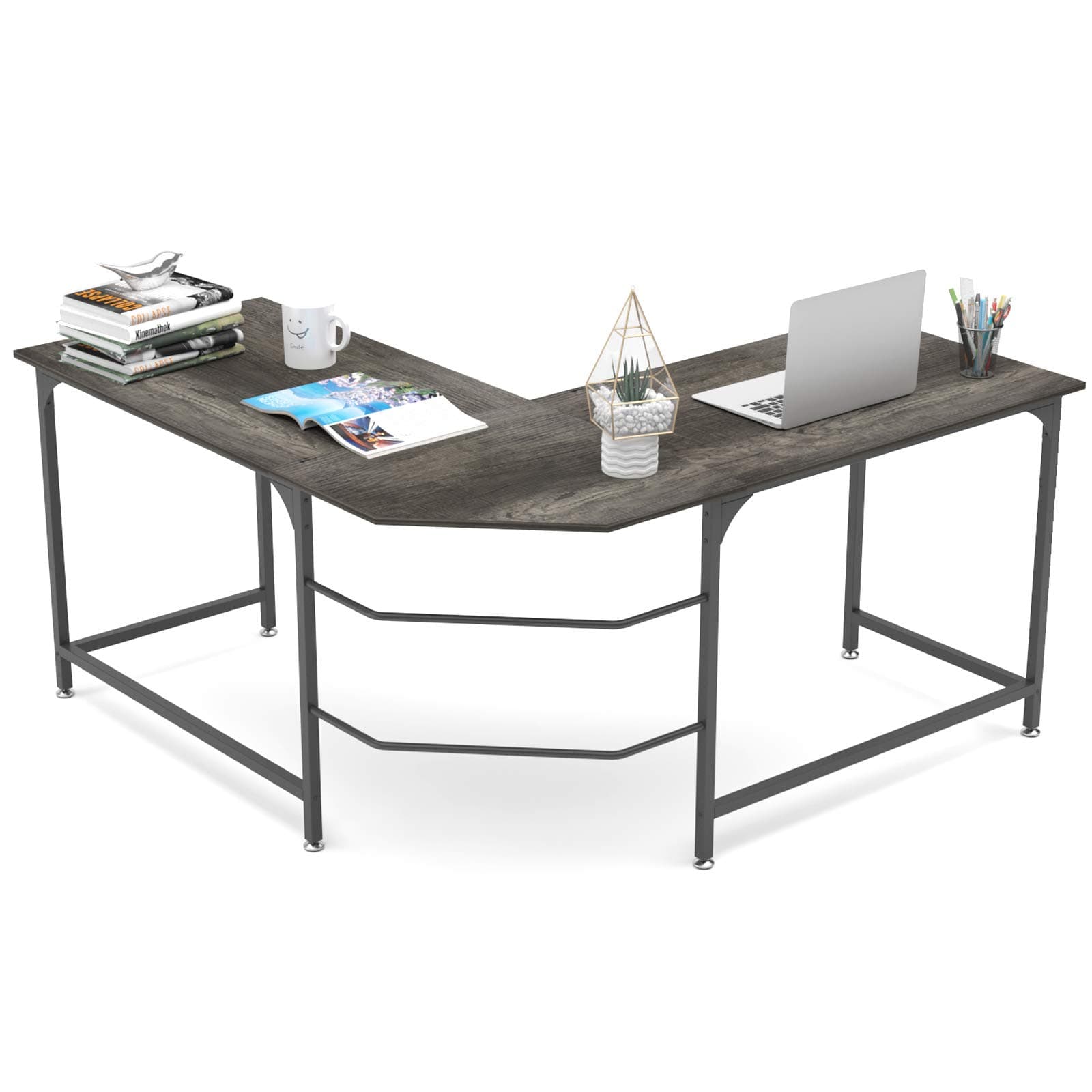 Elephance 59" Large L Shaped Desk Corner Computer Desk Gaming Table Workstation for Home Office