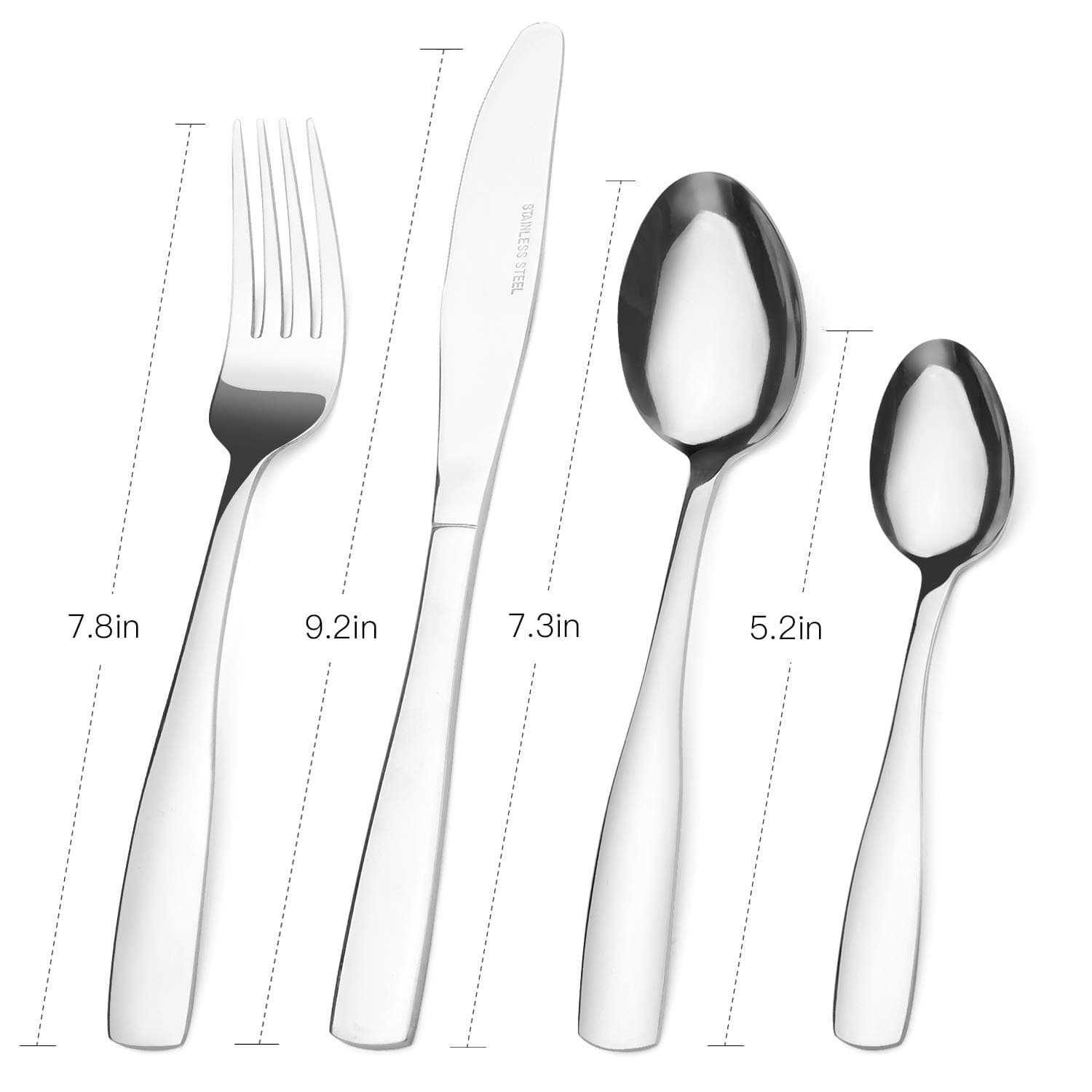 Cutlery Set, 16-Piece Tableware Set Stainless Steel Flatware Silverware Set with Mirror Polishing Knife and Fork Set, Service for 4, Dishwasher Safe, Easy Clean & Hold