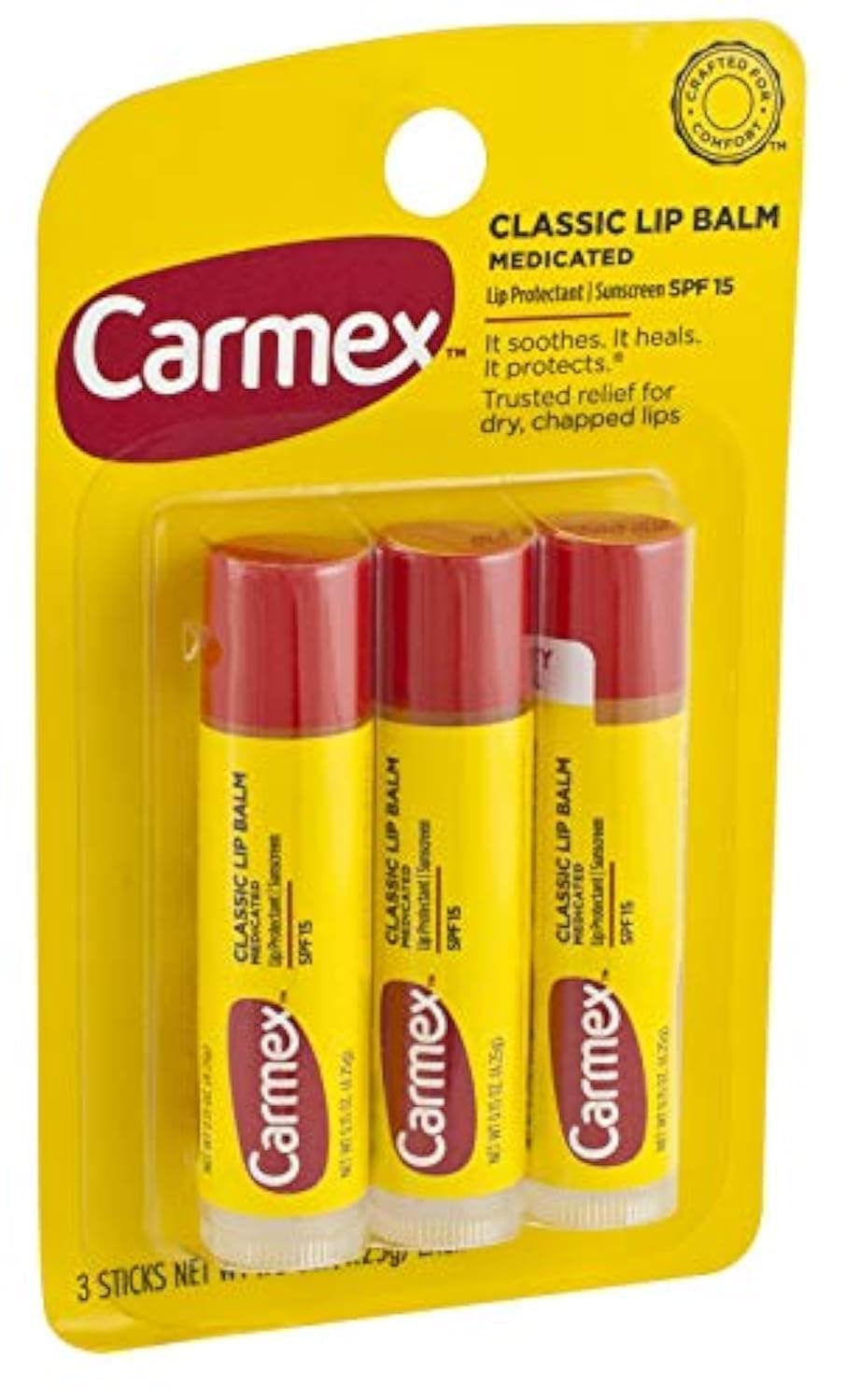 Carmex Moisturizing SPF 15 Lip Balm - 3 pcs