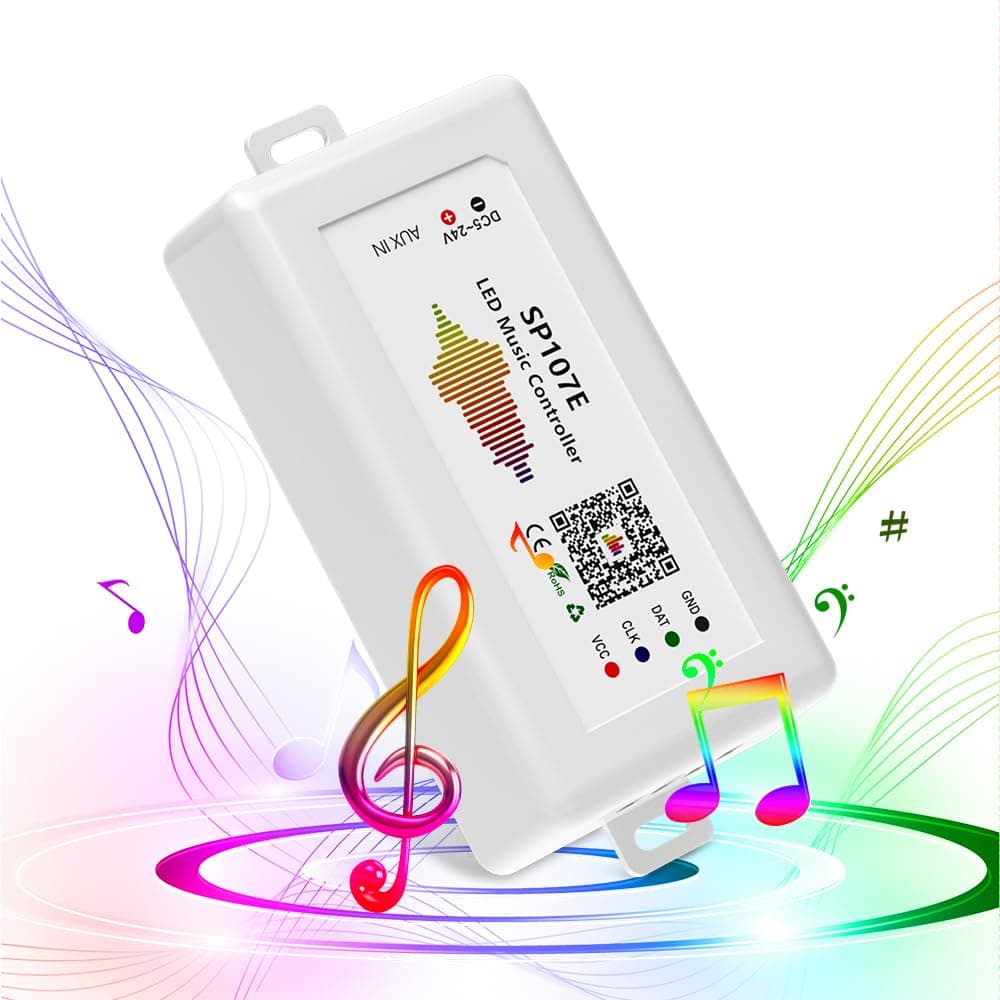 WS2812B WS2811 SP107E Music Bluetooth Full Color Controller iOS/Andriod App Control Support WS2813 SK9822 SK6812RGB SK6812RGBW Suitable for LED Strip or LED Matrix Panel