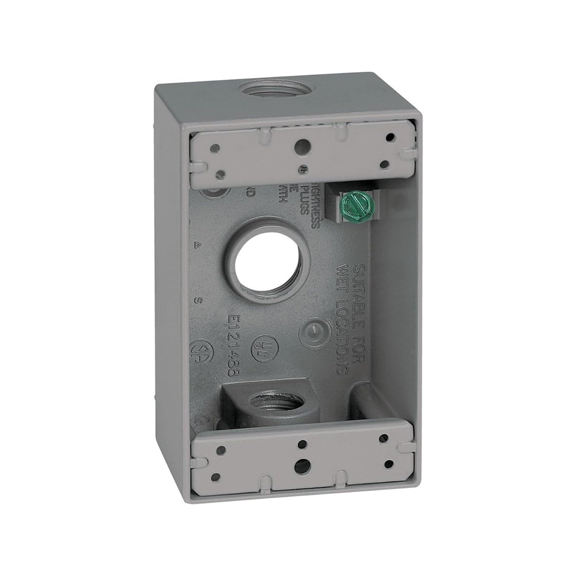 Metal Weatherproof Electrical Outlet Box 3 Hole 1-Gang