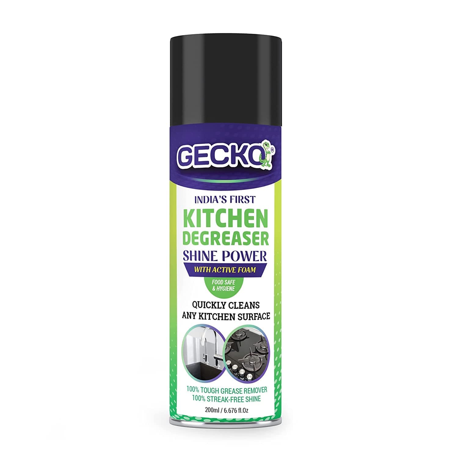 GECKO Instant Active Foam Based Instant Old Brass & Copper Metal Cleaner-200ml (Pack of 1)