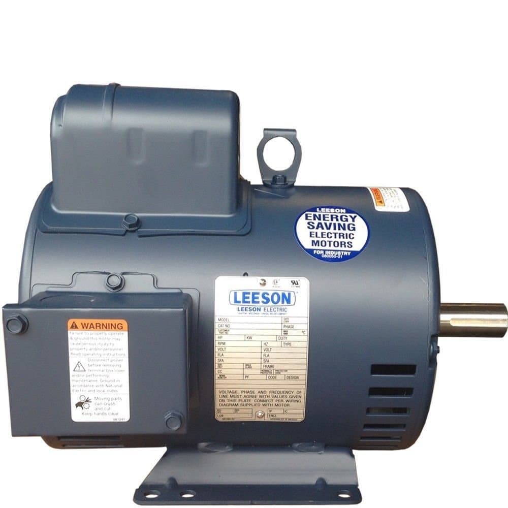 5 HP Single Phase Leeson Electric Compressor Motor 184T Frame C184K17DB31A 230 V