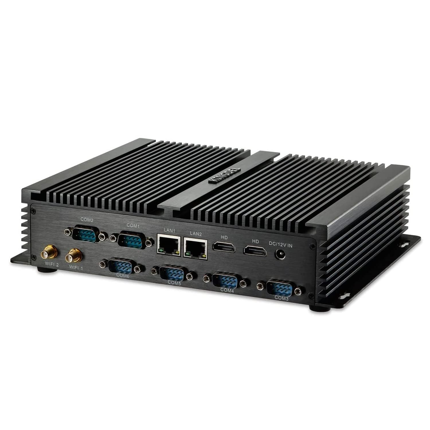 KINGDEL NC4000 Fanless Mini Desktop Computer, Powerful Industrial PC with core i7 CPU, 8GB RAM, 128GB SSD, 2xNICs, 2xHD Ports, 4xUSB 3.0, 6xCOM RS232 WF W-11 Pro