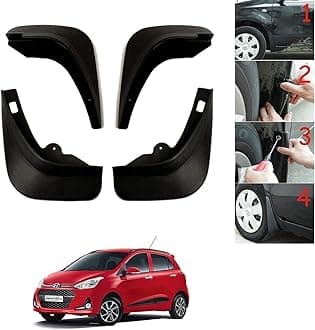 Auto Addict Car Mud Flaps Splash Guards (O.E Type Custom,4 pcs) for Grand i10(2014-2019)