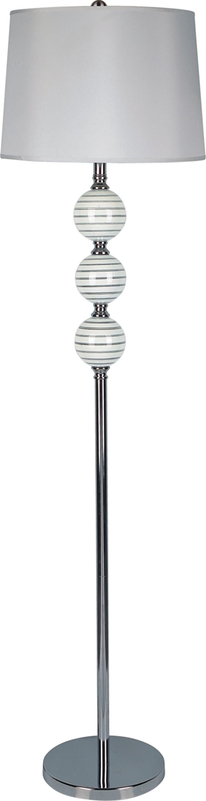 SH Lighting 61.5"H White Ceramic 3-ORB Stacked Floor lamp, 31152F