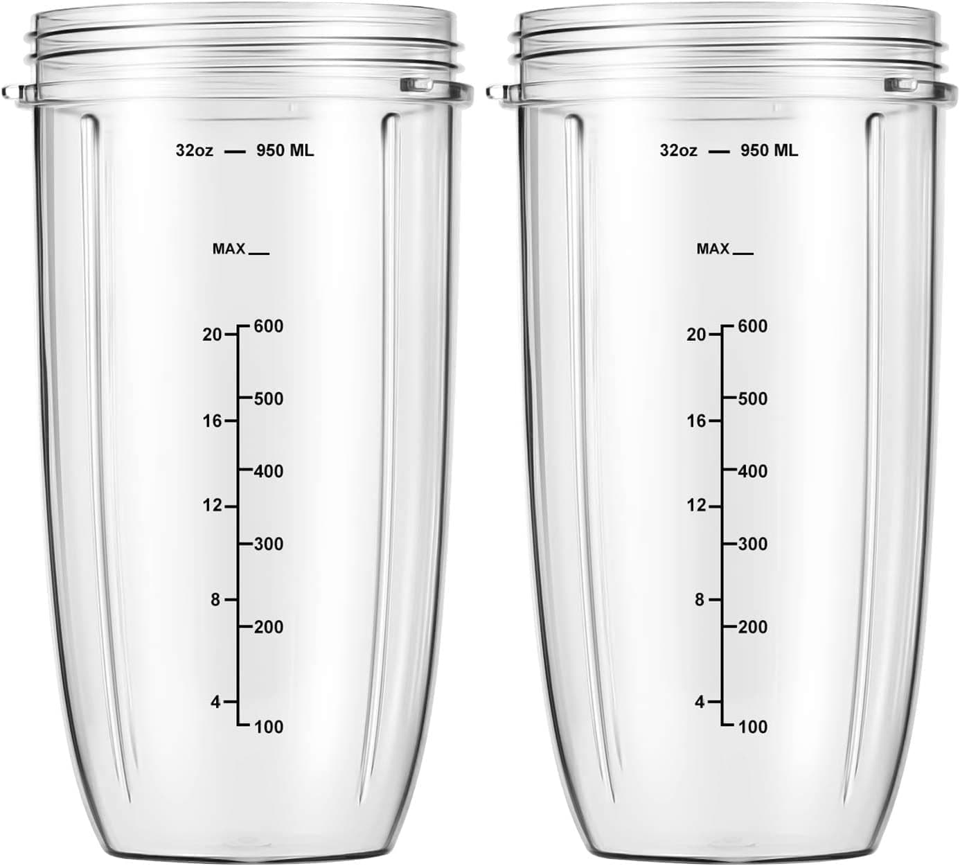 Replacement Parts 32oz Blender Cups (2 Packs) Replacement Blender Cups Compat...