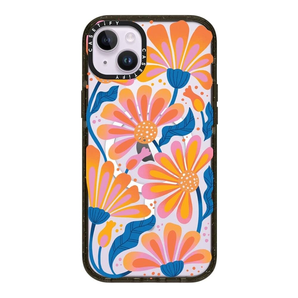 Casetify Impact iPhone 14 Plus Case [4X Military Grade Drop Tested / 8.2ft Drop Protection/Compatible with Magsafe] - Lazy Daisy - Glossy Black