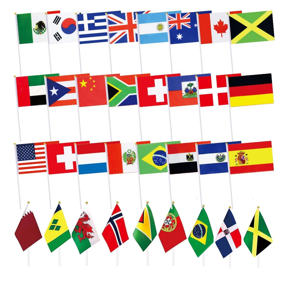 228 Countries Small Stick Flags Mini International World Hand Held Flag Decorations