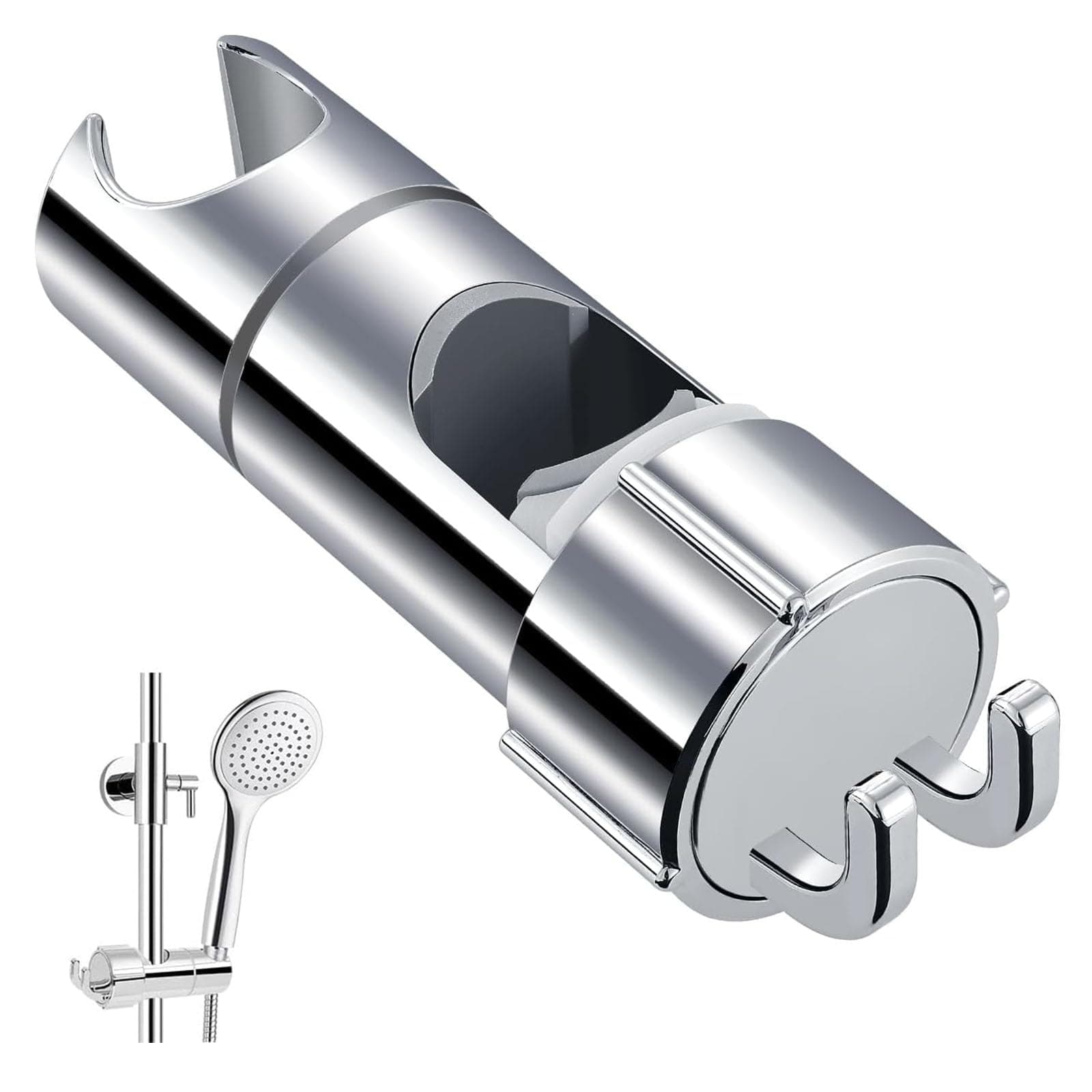 X spring Shower Head Holder, Adjustable Shower Handle Holder, Shower Head Holder for Slide Bar Can 360 Degree Rotation, Hand Shower Holder Bracket Replacement for 1.6-2.7 Cm Shower Riser Rail