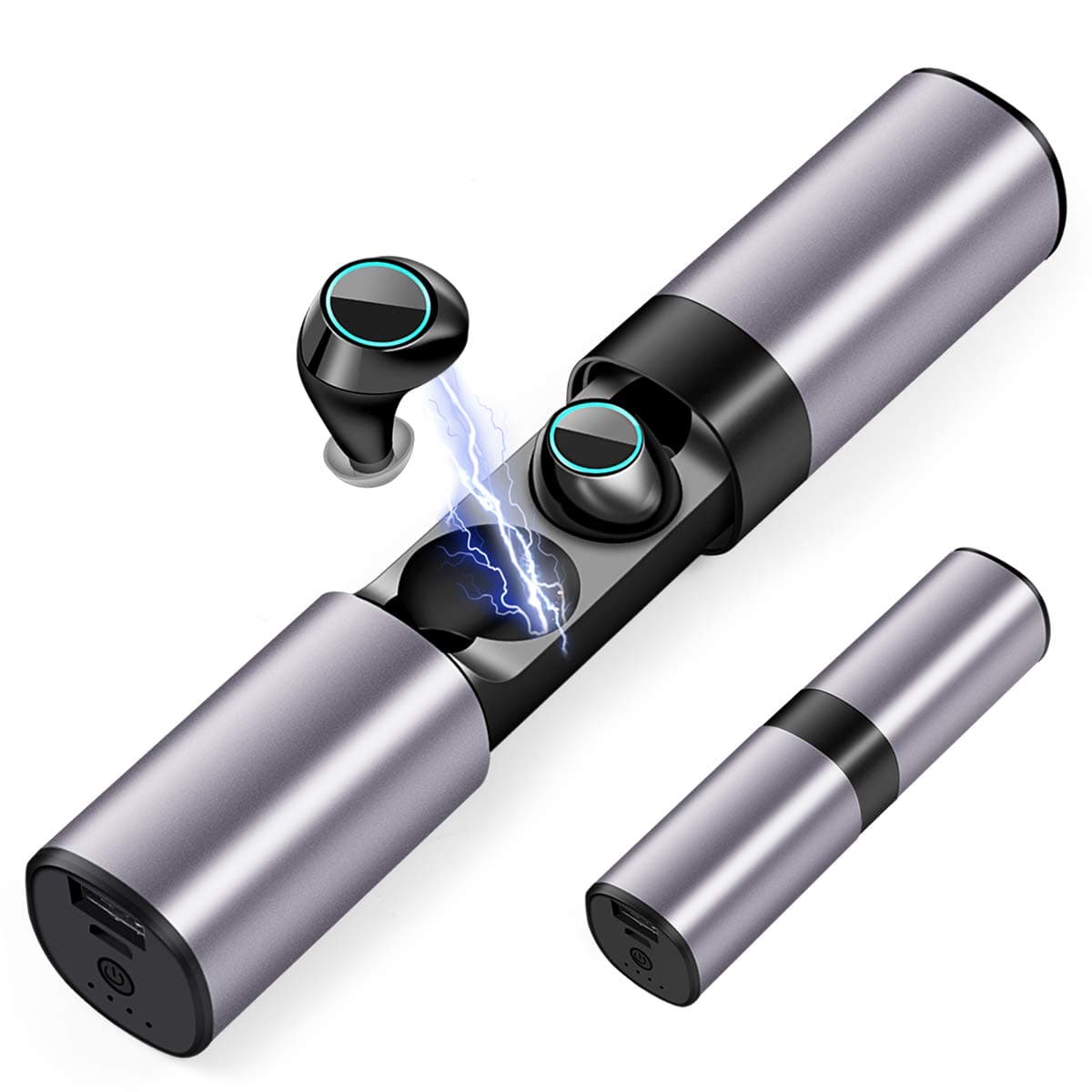 Wireless Earbuds, 5.0 True Wireless Bluetooth Headphones 3D Stereo Sound Wireless Headphones Mini Sweatproof Sport Headsets in-Ear Noise with Built-in Mic and Charging Case, 2019 New Model