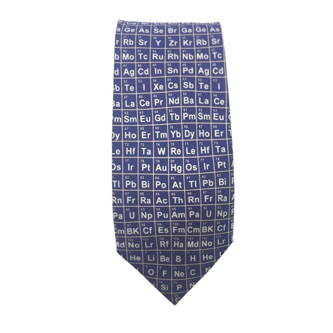 Periodic Table Novelty Science Blue Silk Tie