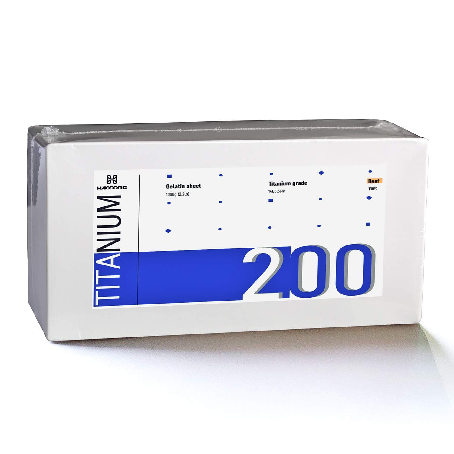 Haodong Beef Titanium Leaf Gelatin Sheets - 1KG/2.2LBS (200Sheets) 140 Bloom Gelatin Leaves for Baking and Cooking Mirror Glaze Mousse Cake