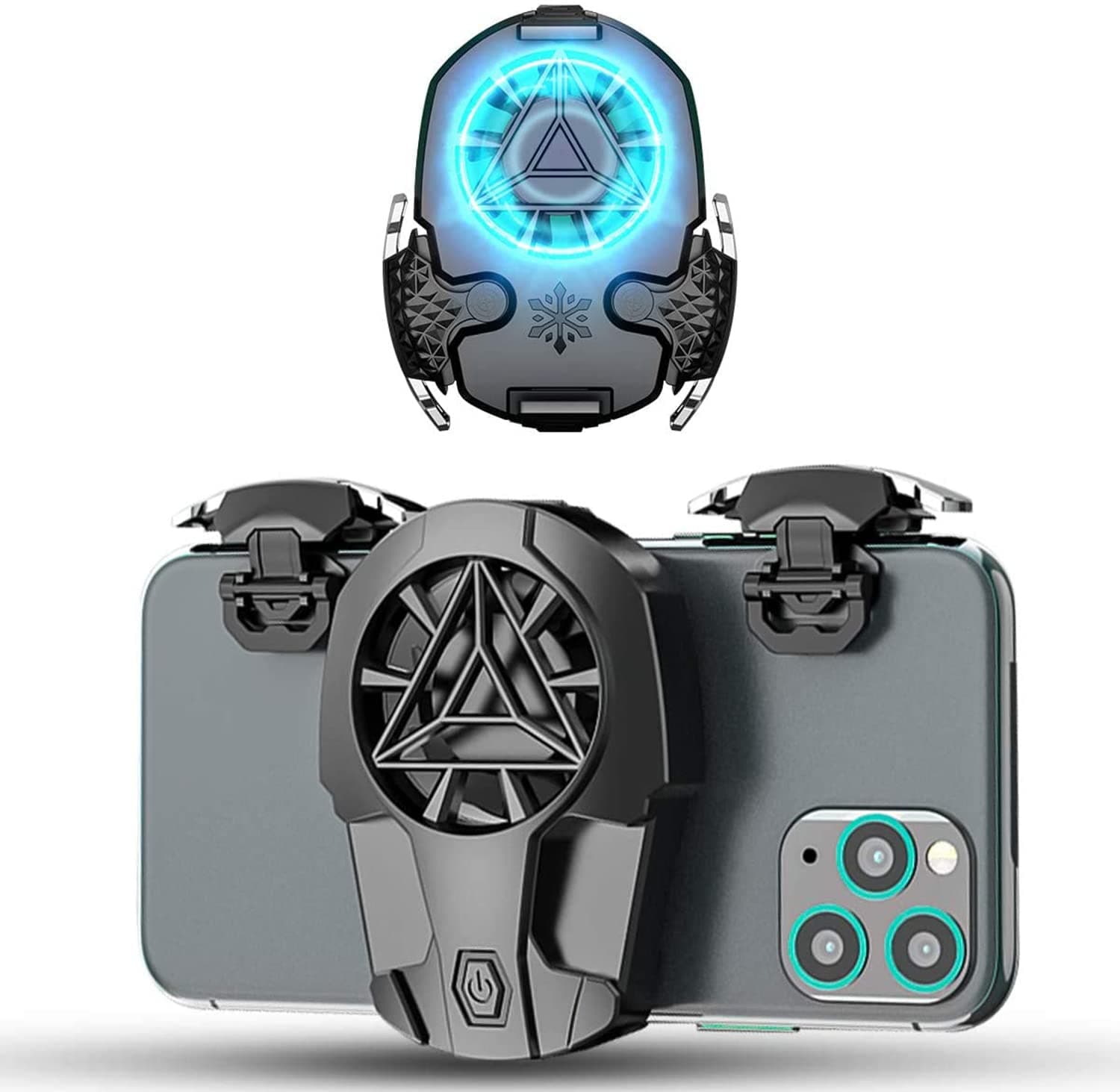 Pubg Mobile Controller, Game Fan Controller Gaming Trigger With Phone Cooling The Best Shooting Partner-Phone Gamepad Joystick Radiator For Call Of Duty