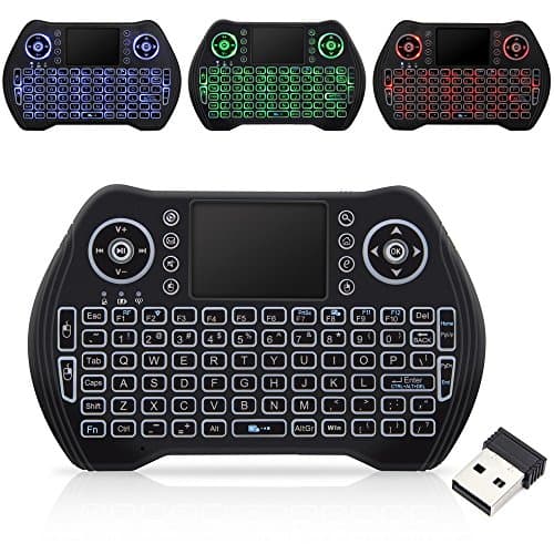 Wireless Keyboard with Backlight,Mini Remote Keyboard with LED Backlit 2.4GHz Portable Rechargable Keyboard with Touchpad Mouse for Android TV Box,PC,PAD,Xbox