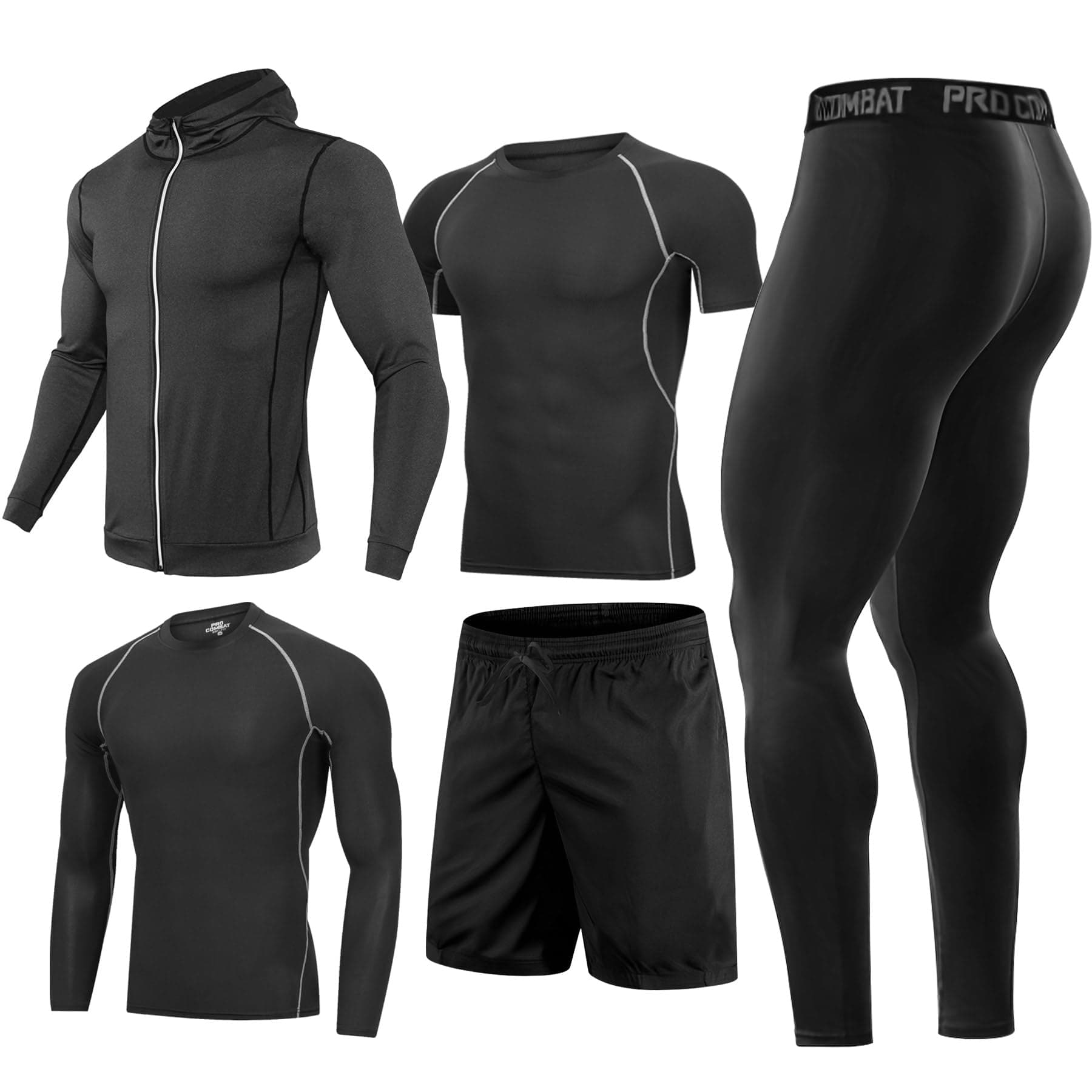 5PCS Gym Clothes for Men Workout Sets